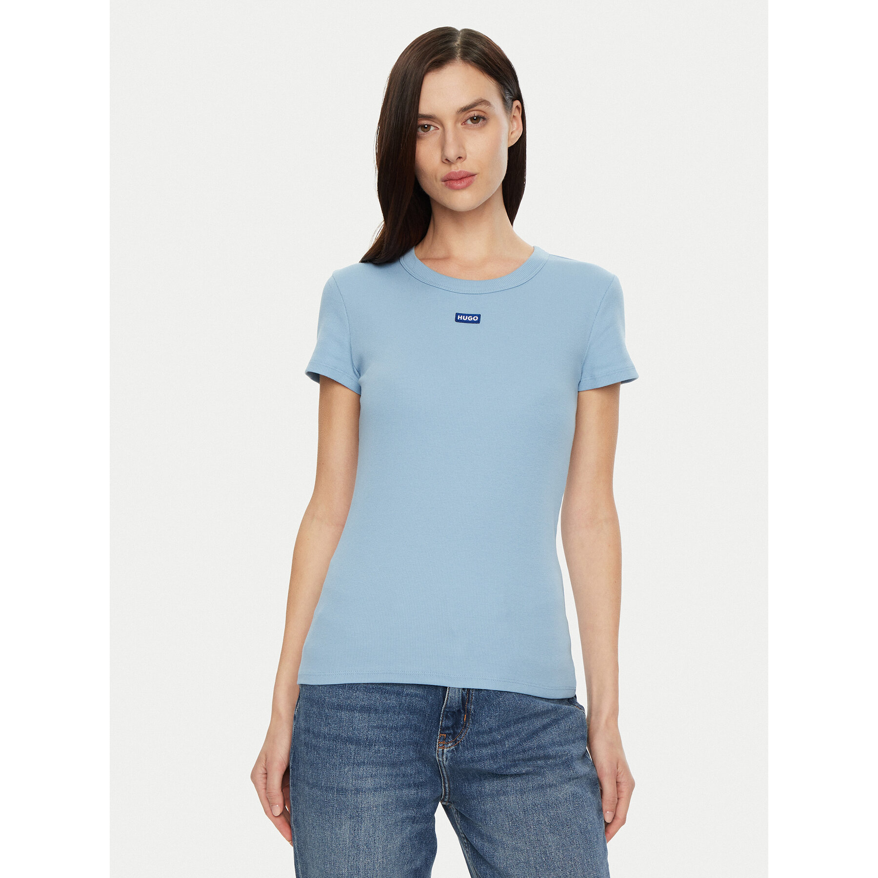 HUGO Póló Easy 50523924 Kék Slim Fit