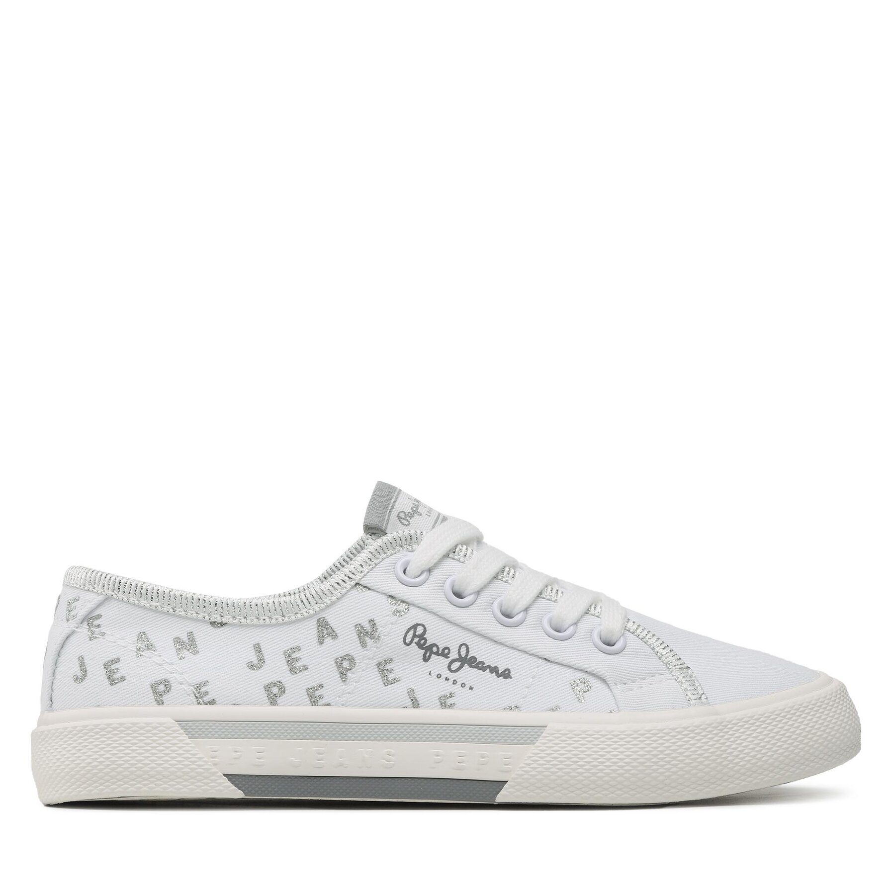 Textilskor Pepe Jeans Brady Shine G PGS30562 Vit