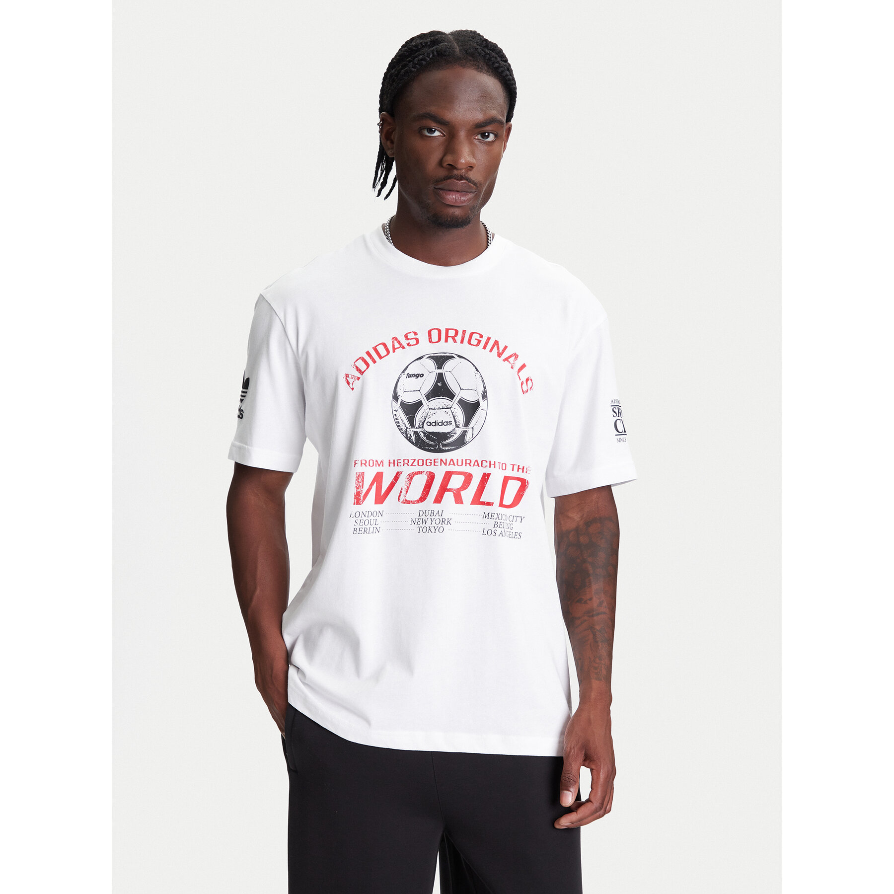 adidas T-Shirt 90s Football Graphic JX3065 Λευκό Regular Fit