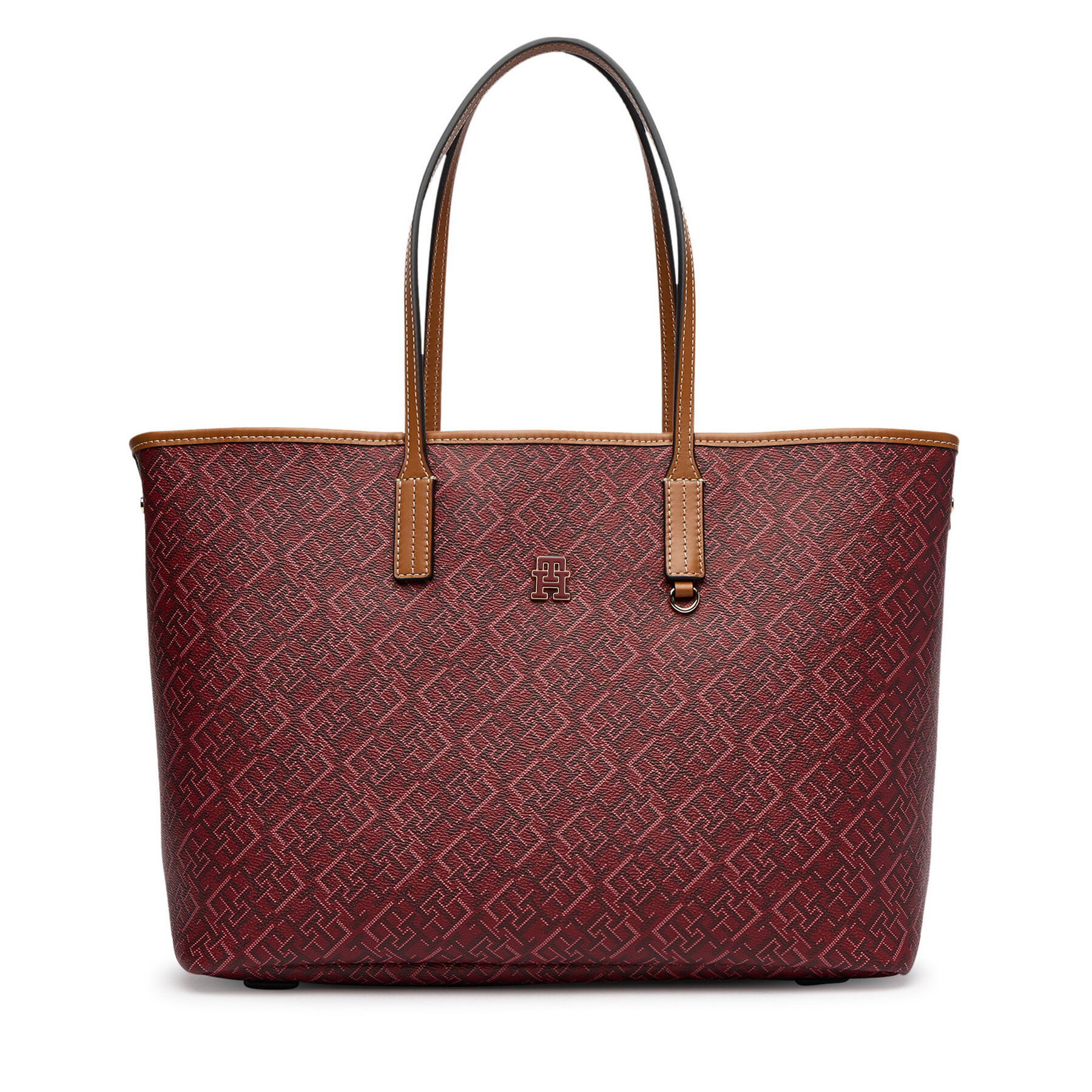 Geantă Tommy Hilfiger Th Monoplay Tote Le AW0AW17416 Roșu închis