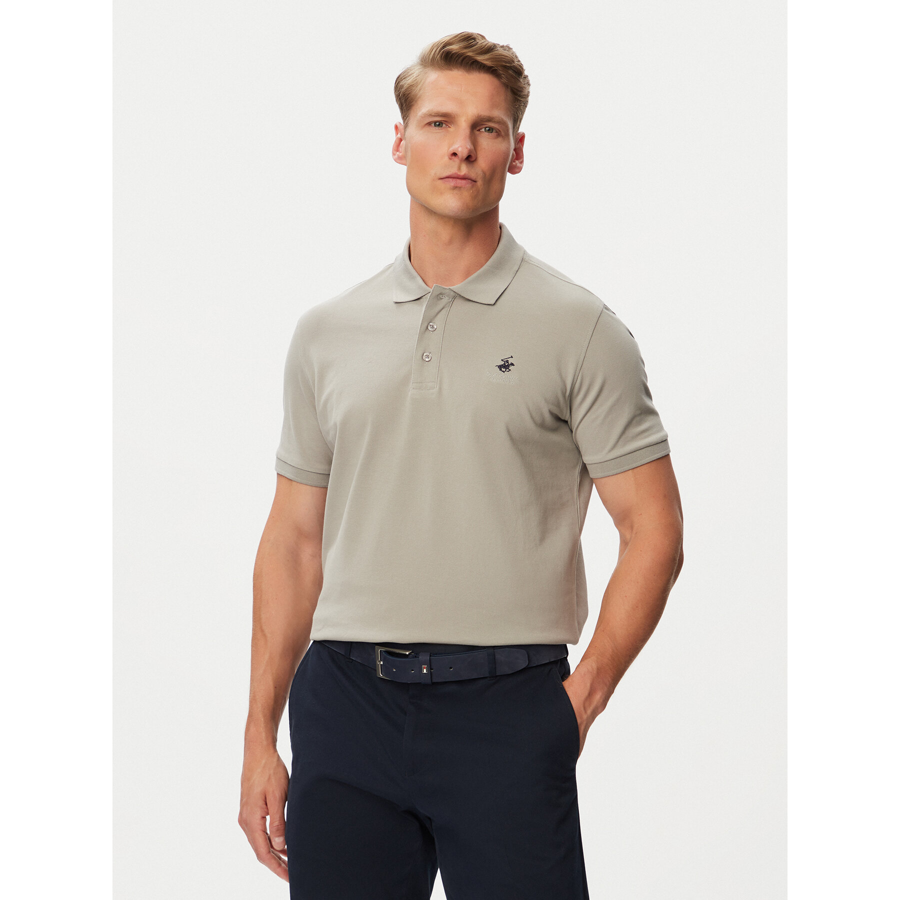 Beverly Hills Polo Club Polo majica P-SS26M-P42560 Siva Regular Fit