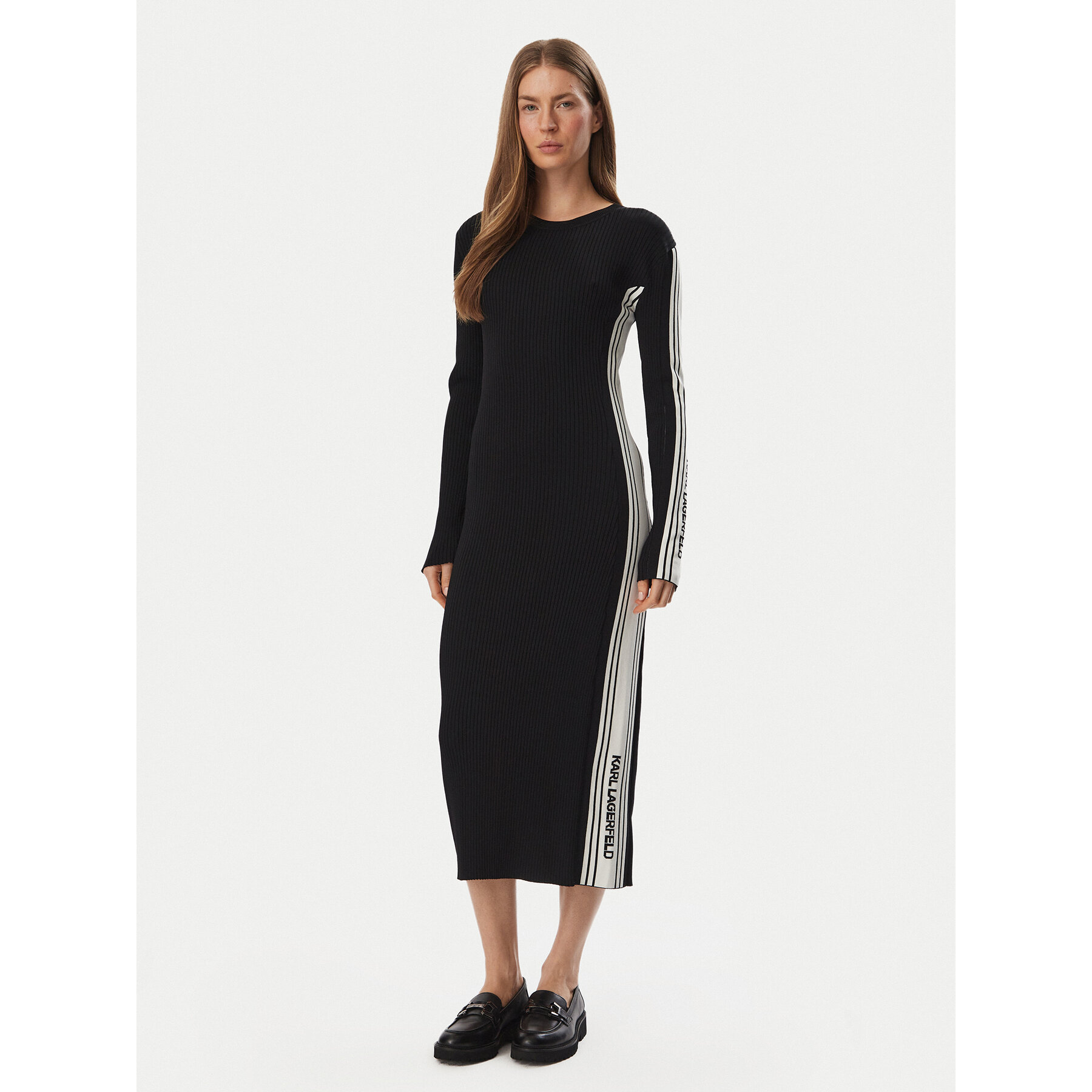 KARL LAGERFELD Kleid für den Alltag B4W13053 Schwarz Slim Fit