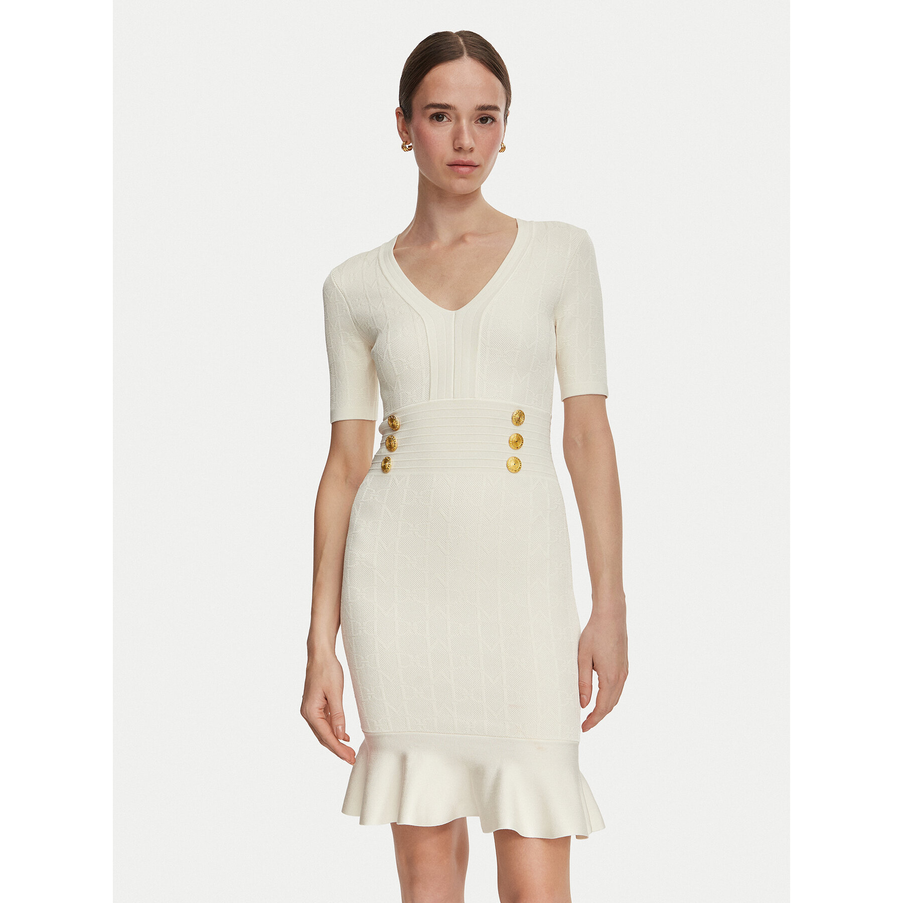 Marciano Guess Strickkleid G6YK18 Z1012 Creme Slim Fit