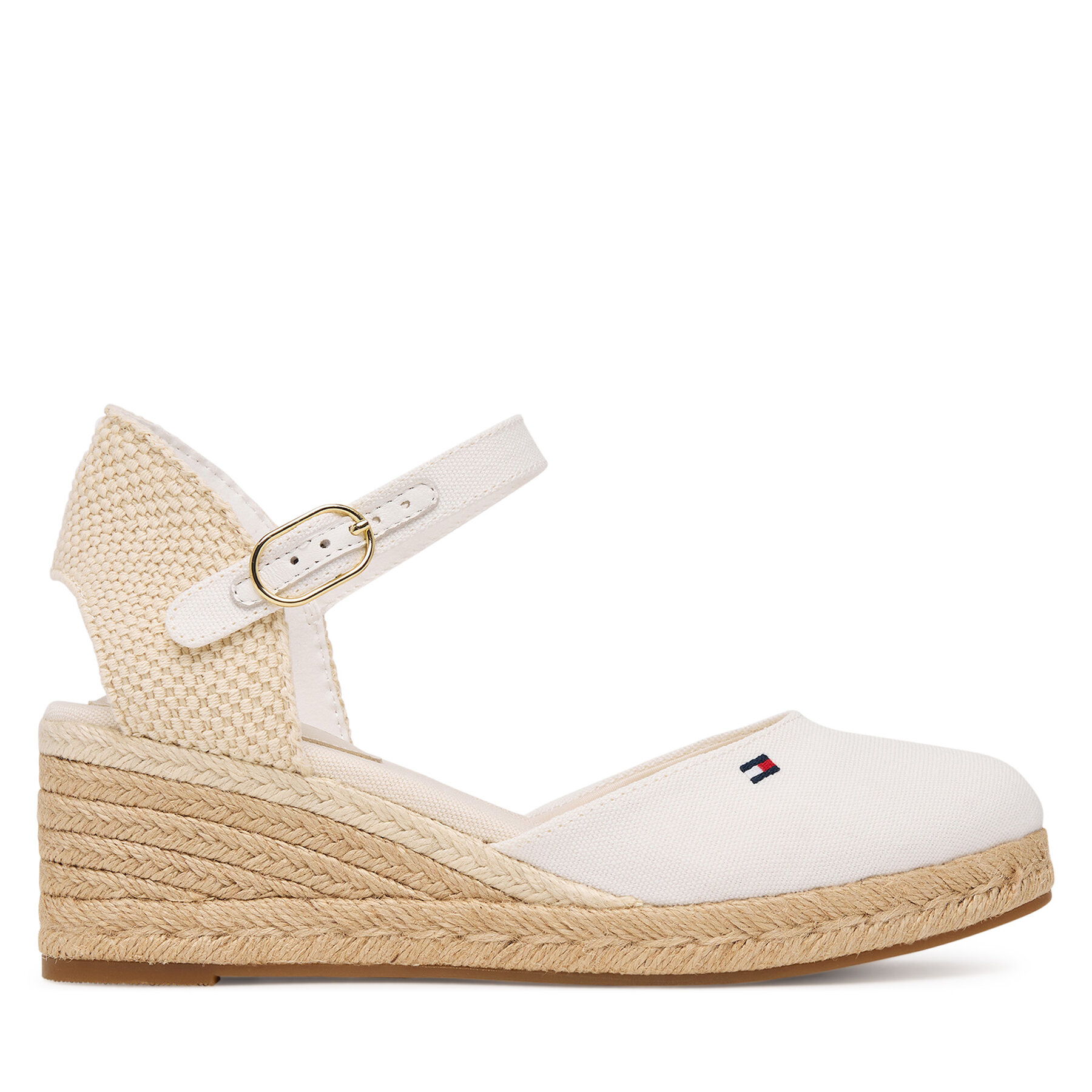 Еспадрили Tommy Hilfiger Mid Wedge Espad Closed Toe FW0FW09233 Екрю
