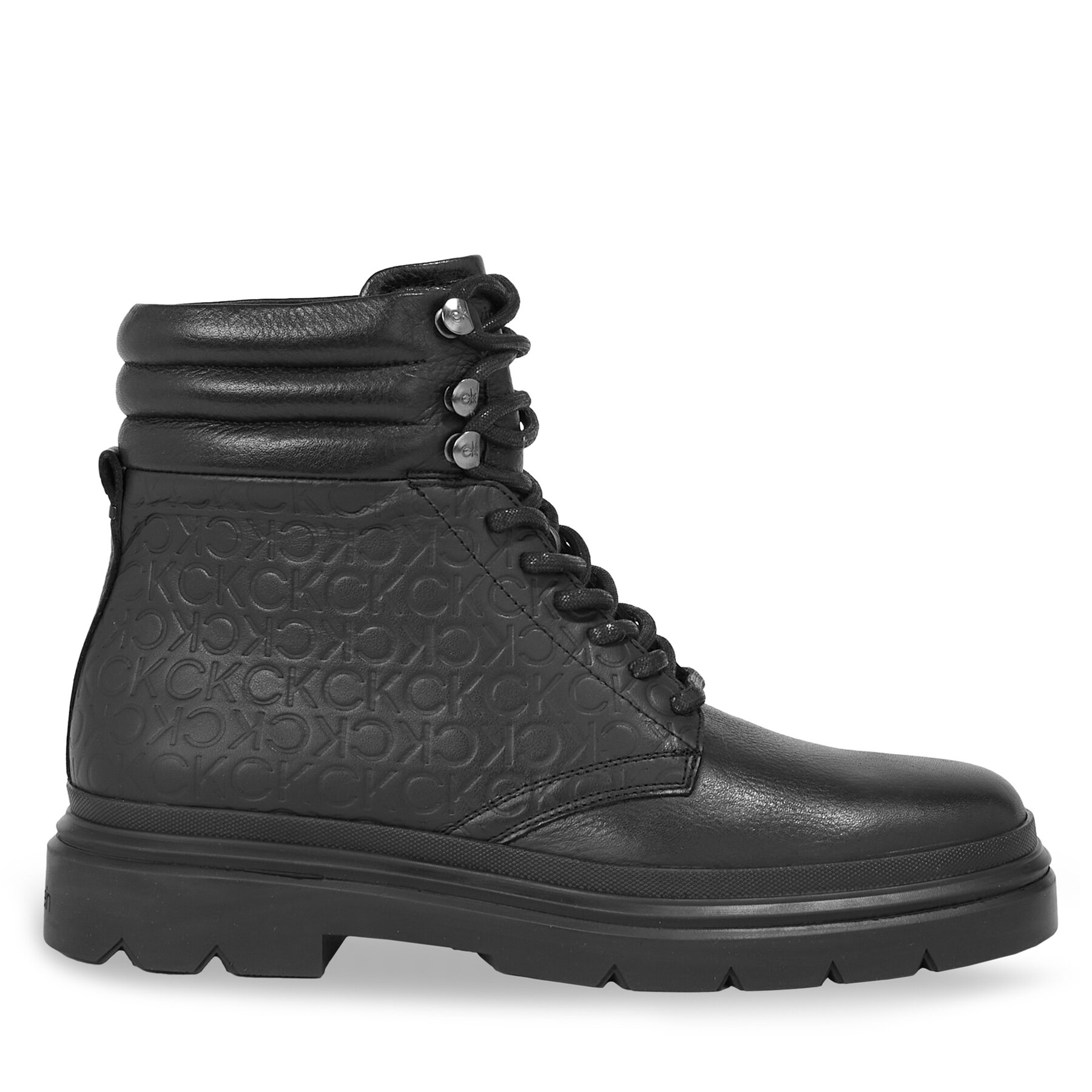 Pohodni čevlji Calvin Klein Combat Boot Mono HM0HM01211 Črna