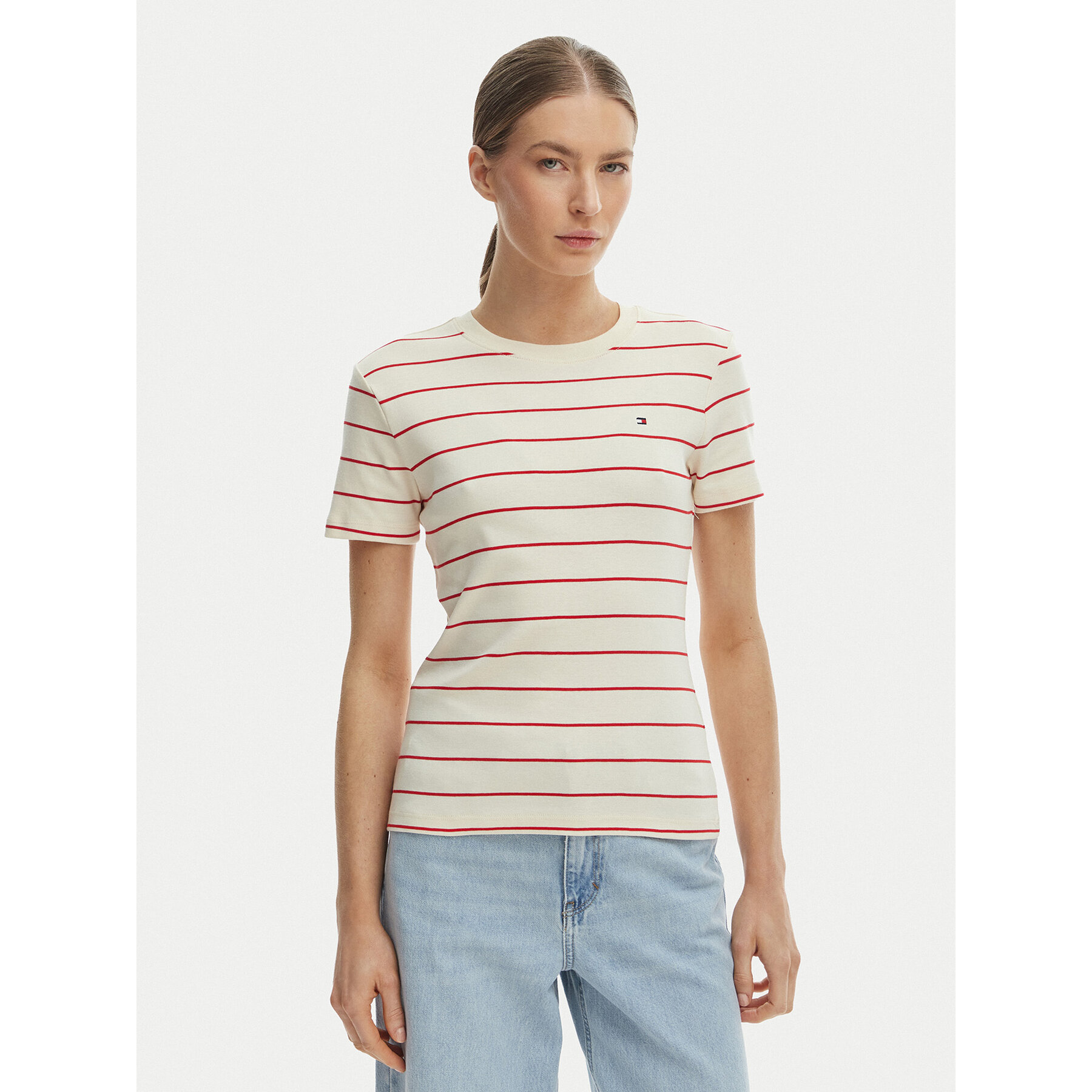 Tommy Hilfiger T-Shirt New Cody WW0WW40587 Weiß Slim Fit