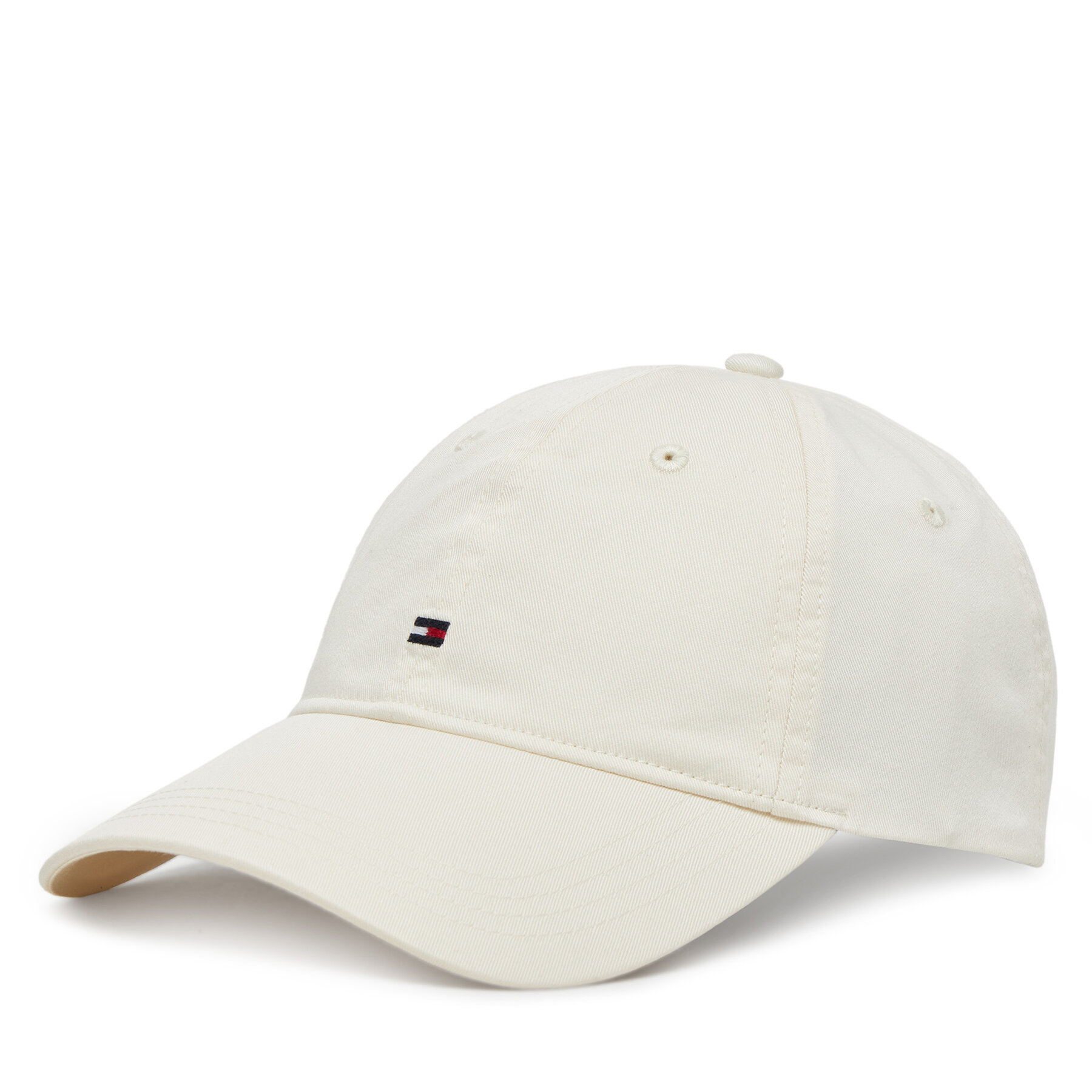 Cappellino Tommy Hilfiger Essential Flag Soft Cap AW0AW17632 Écru
