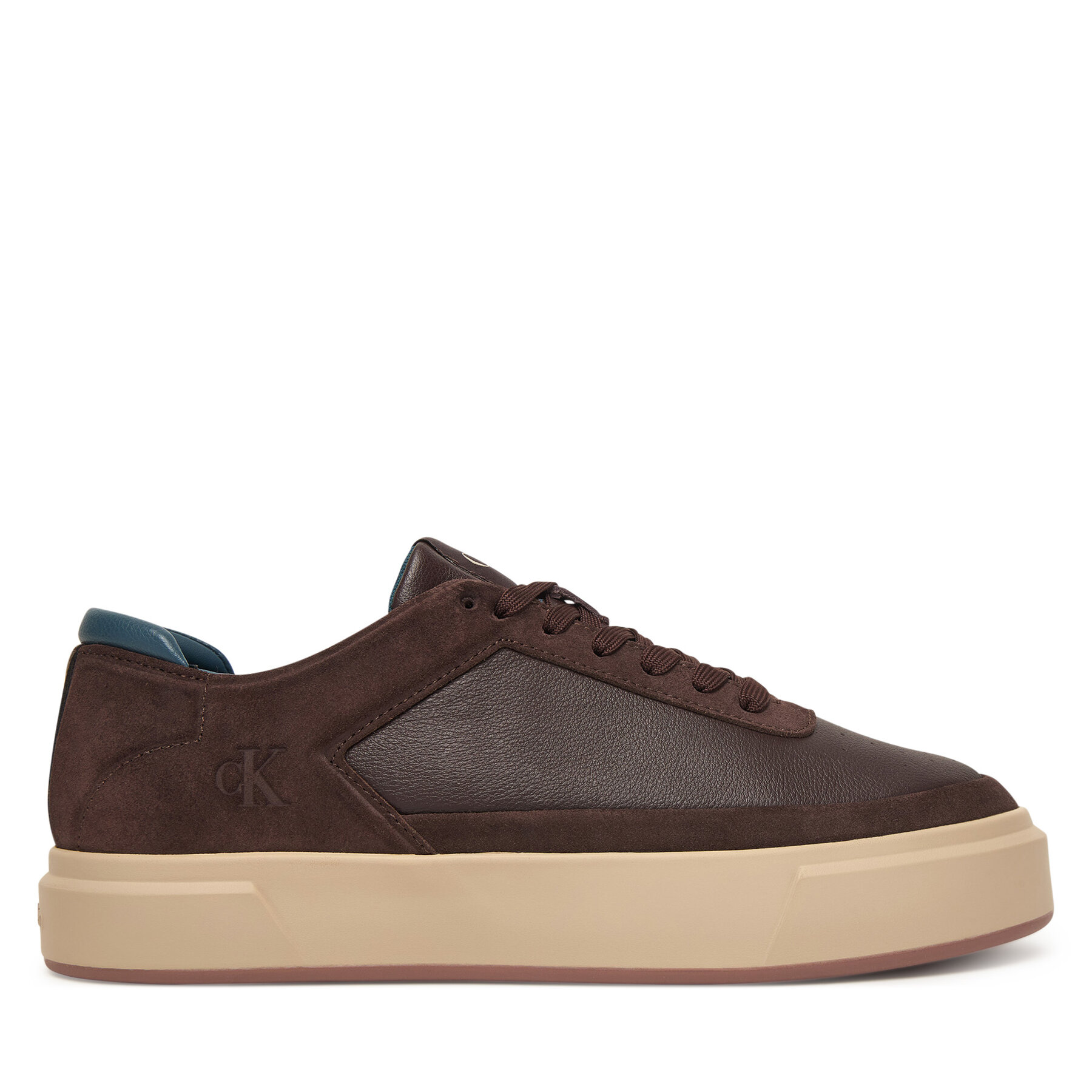 Sneakersy Calvin Klein Basket Cupsole Laceup Lth-Nu YM0YM01354 Hnedá