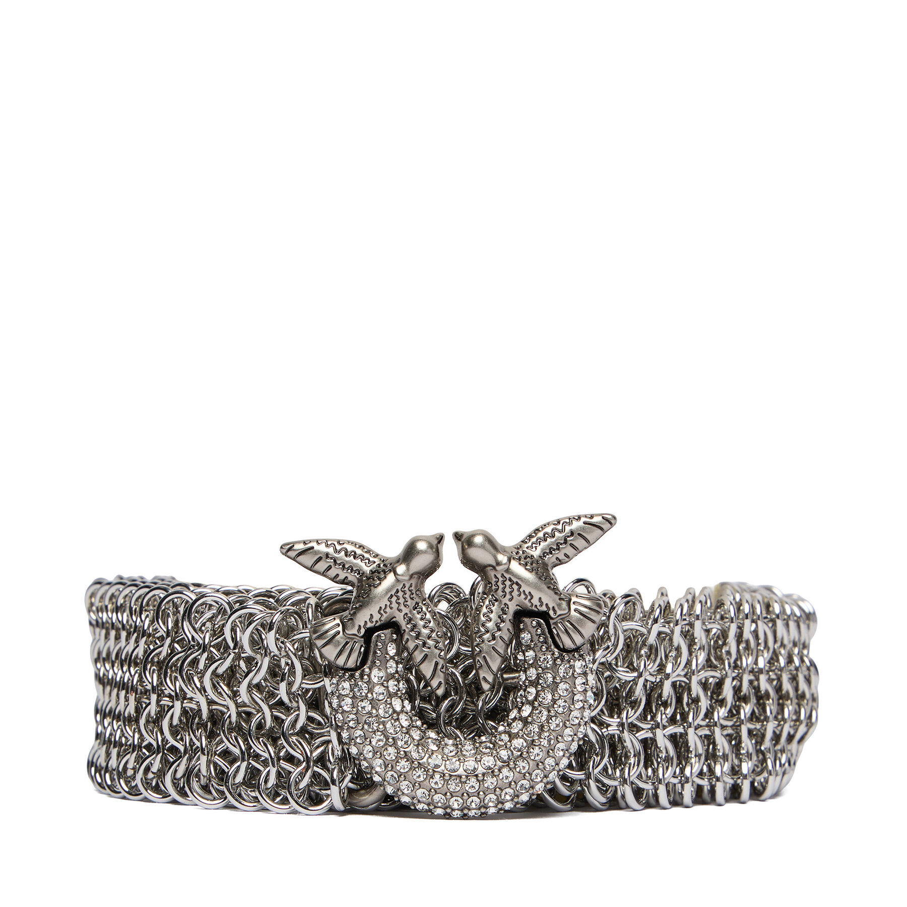 Ζώνη Γυναικεία PINKO Strass Buckle Belt H2 105878 A2X8 Ασημί