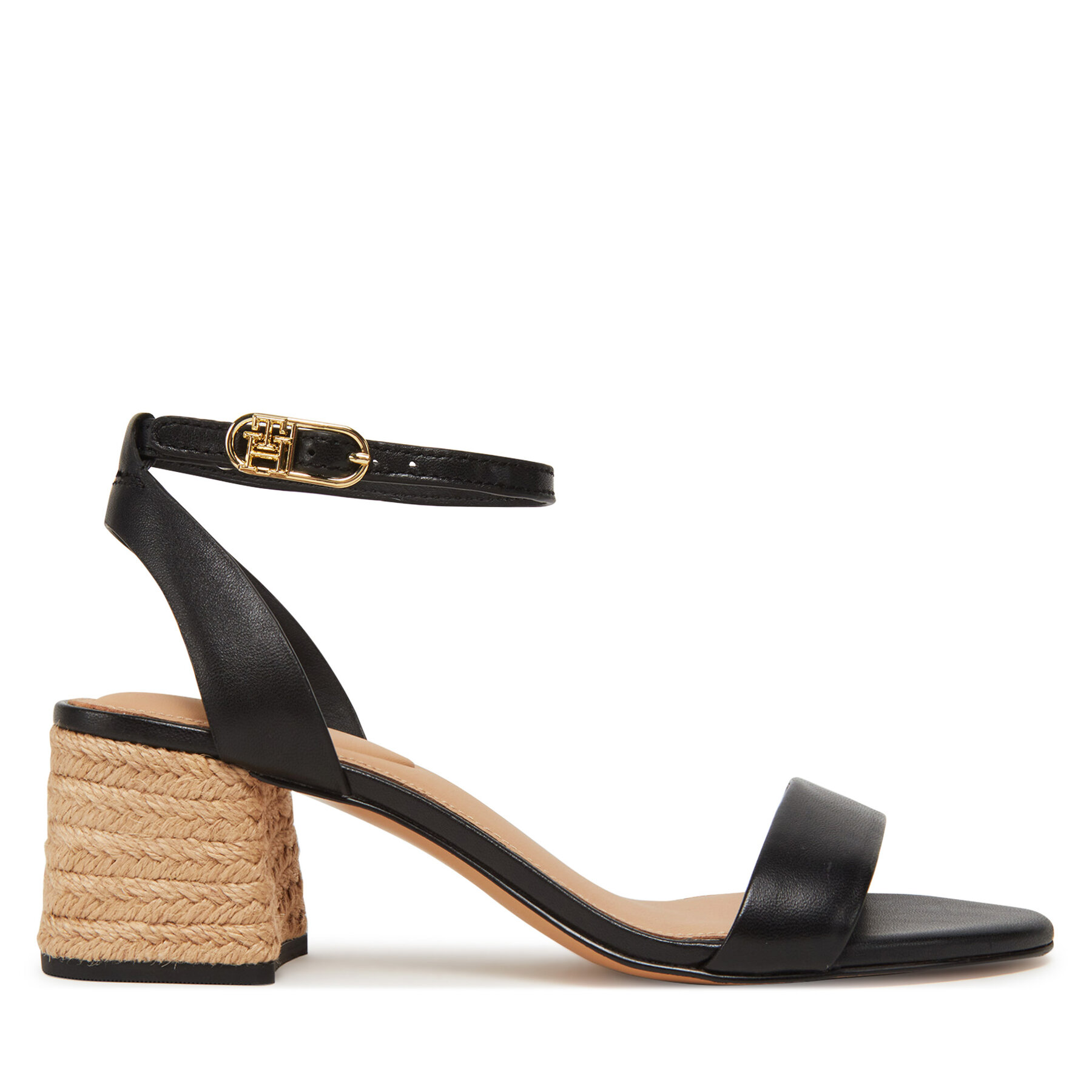 Espadrilles Tommy Hilfiger Leather Ankle Strap Espad Sandal FW0FW08533 Melns