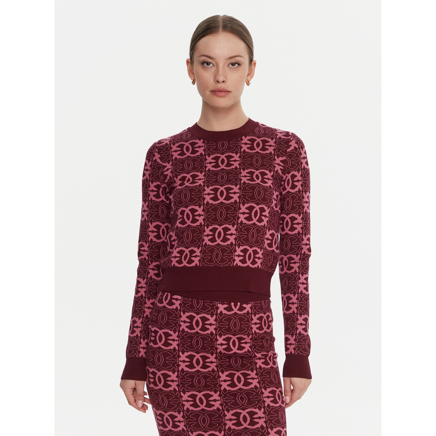 PINKO Pullover Gypsies 106041 A2YD Dunkelrot Regular Fit