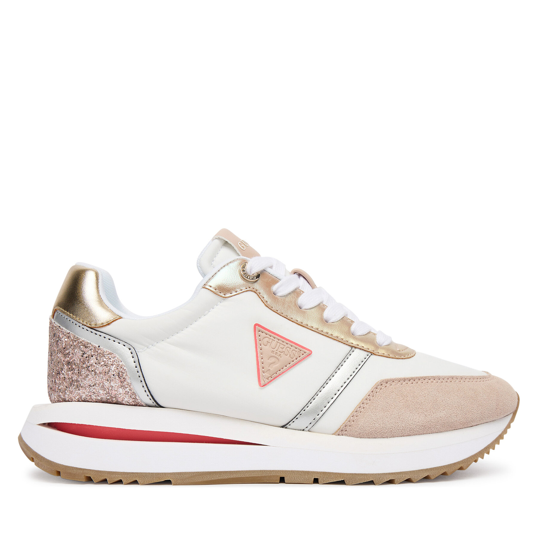 Sneakersy Guess FLPEAG FAB12 Écru