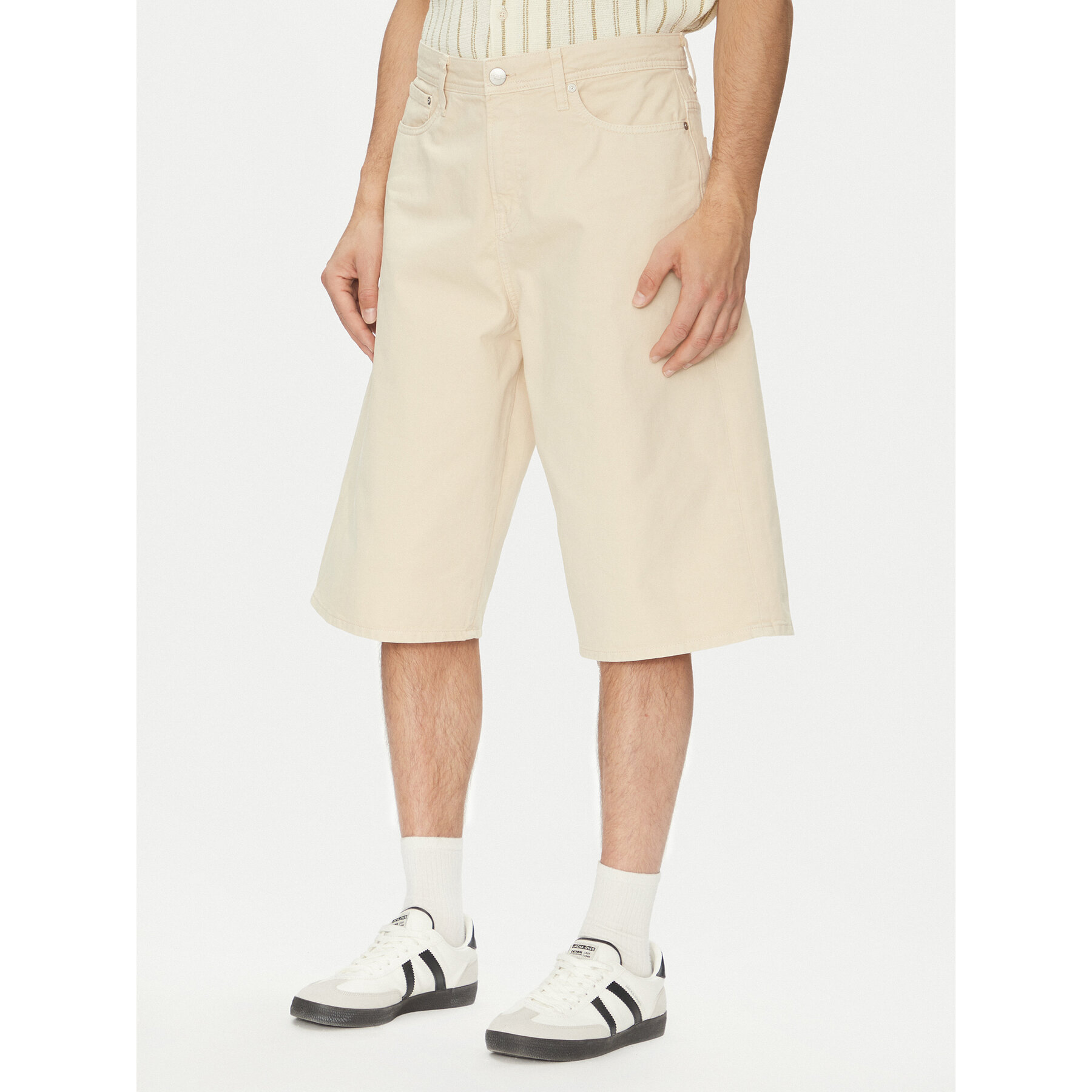 Jack & Jones Jeansshorts Owen 12277167 Beige Baggy Fit