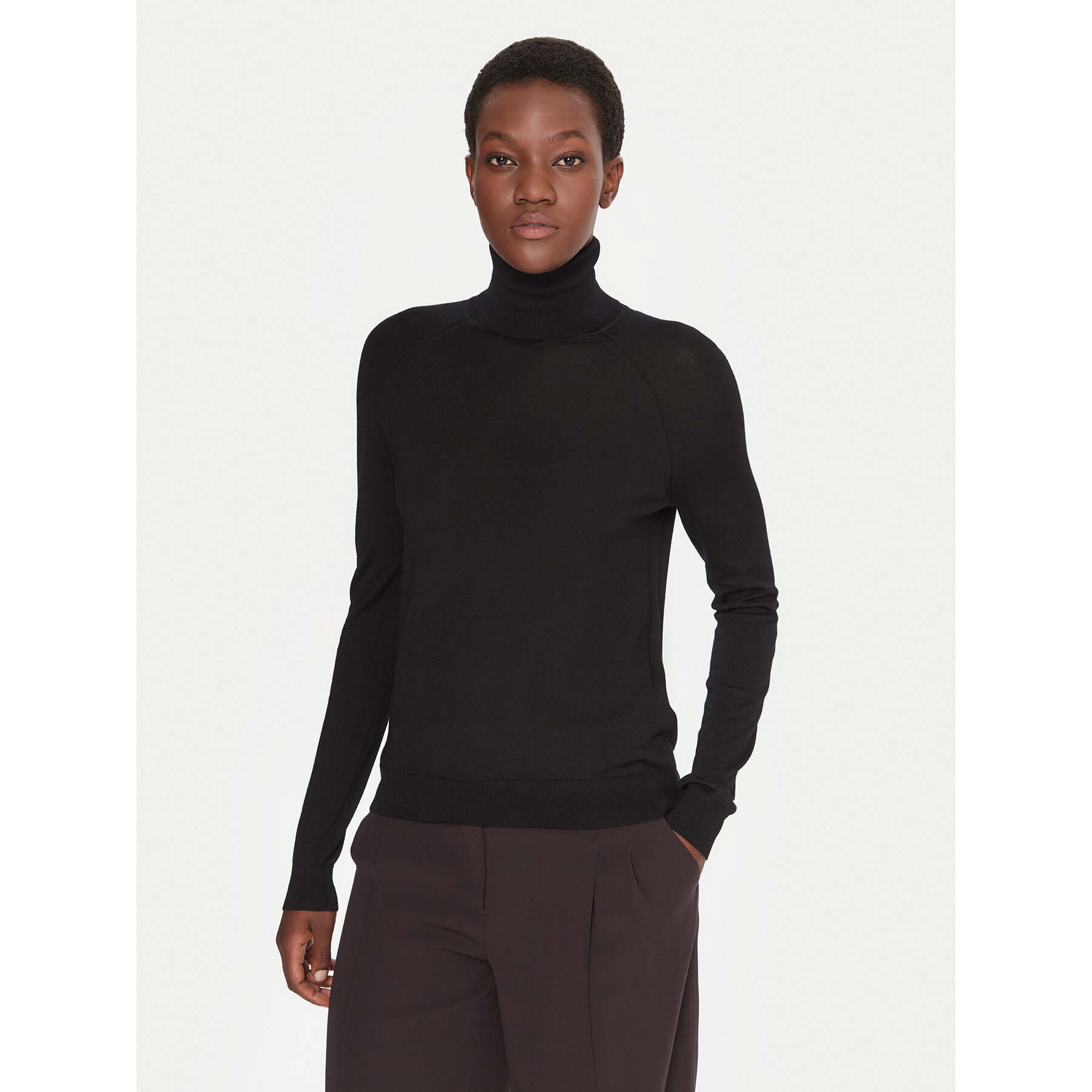 BOSS Rollkragenpullover Frizani 50548298 Schwarz Slim Fit