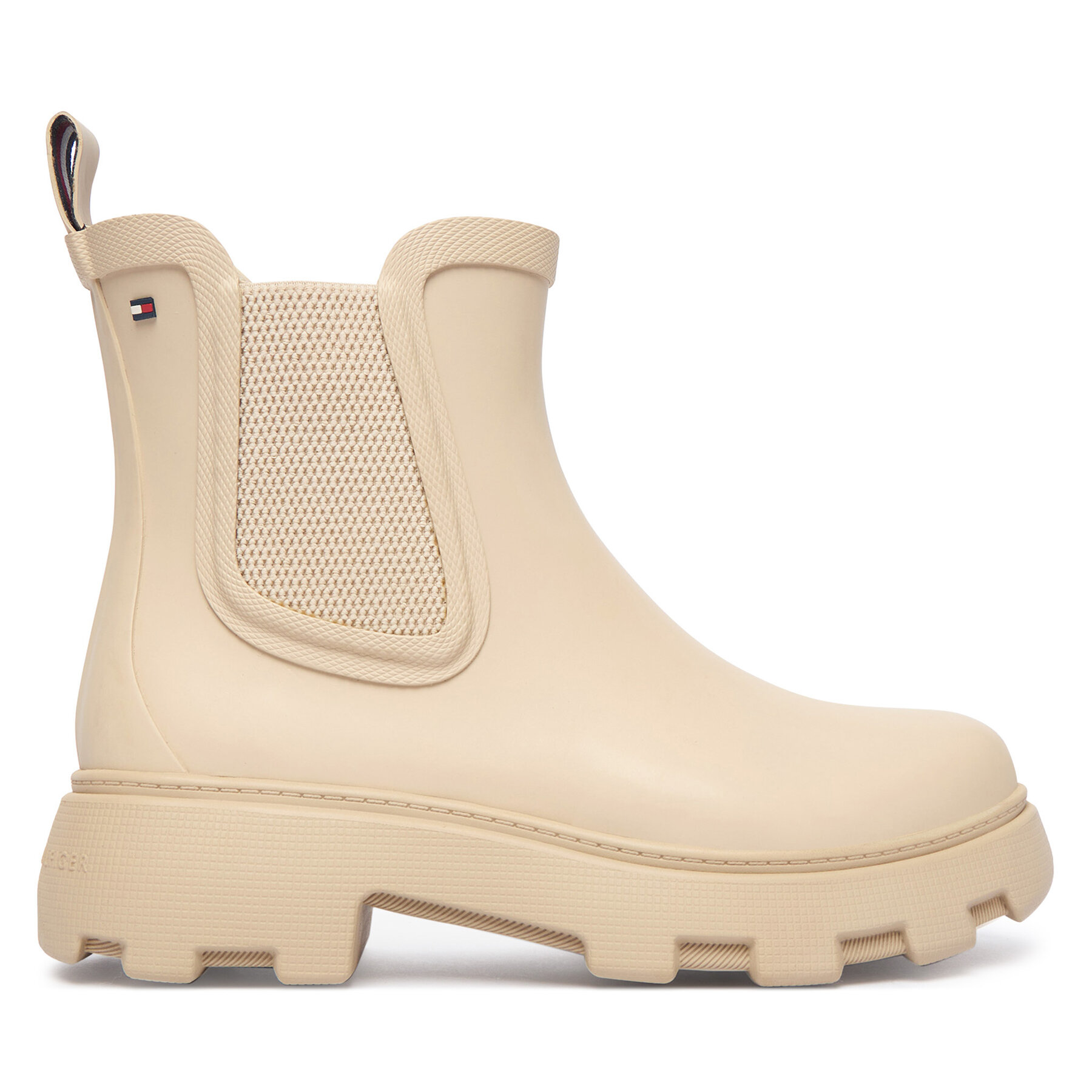 Gumáky Tommy Hilfiger Flag Cleated FW0FW09387 Béžová