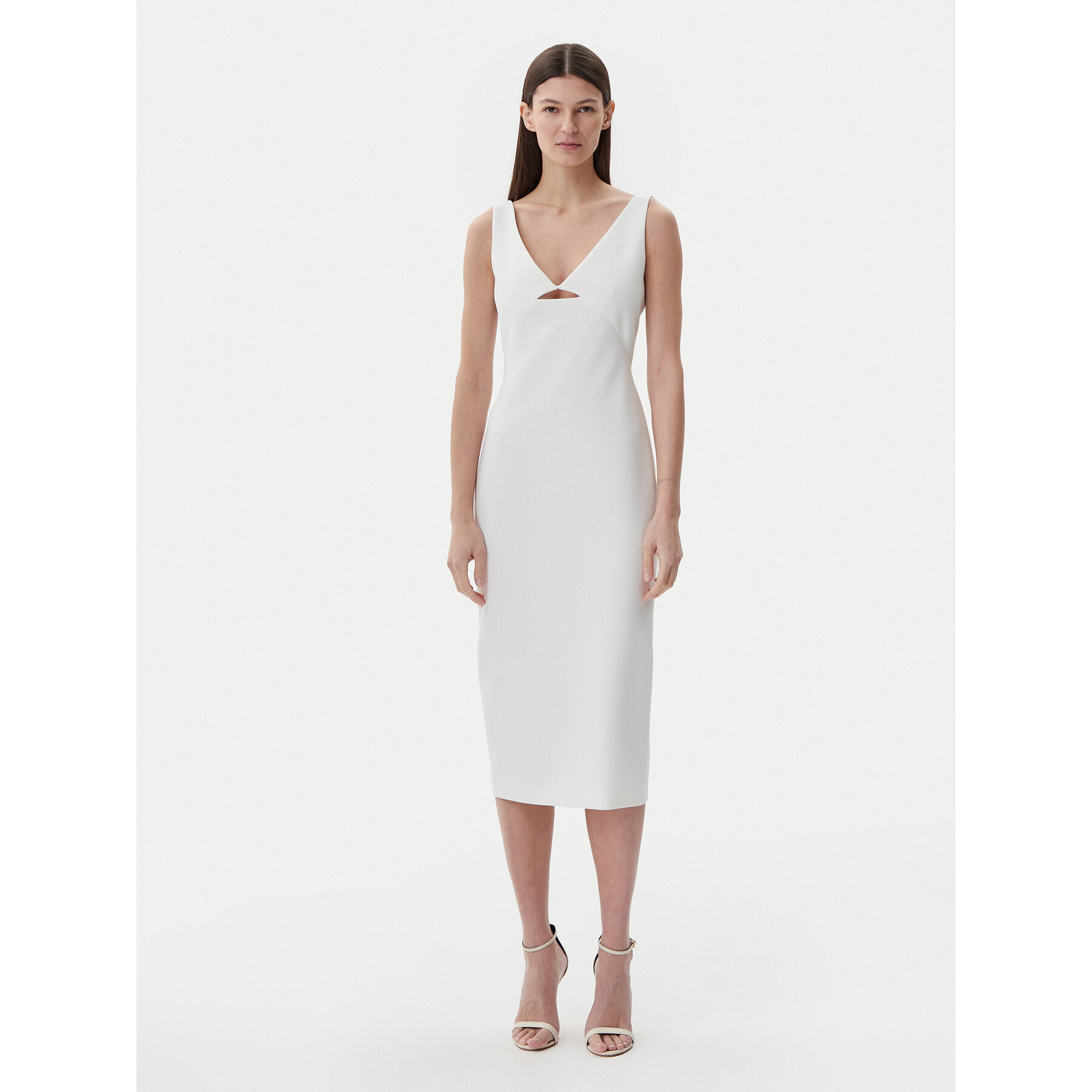 HUGO Coctailkleid 50537626 Weiß Slim Fit