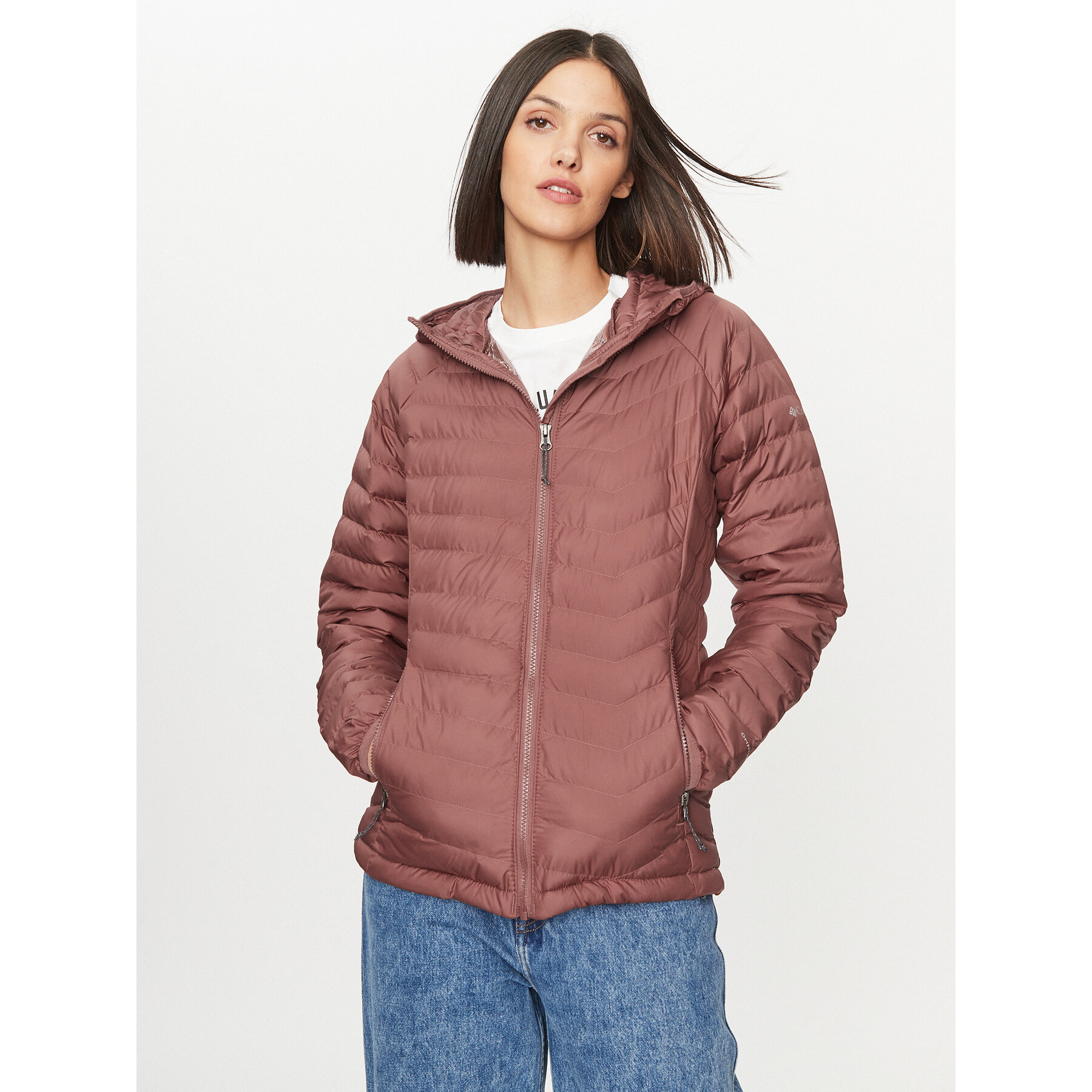 Columbia Übergangsjacke Powder Lite™ Hooded Jacket Rosa Regular Fit
