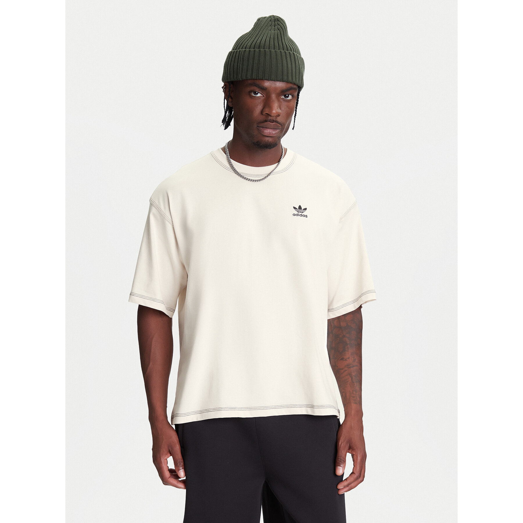 adidas T-Shirt Trefoil Essentials JW0970 Bianco Regular Fit
