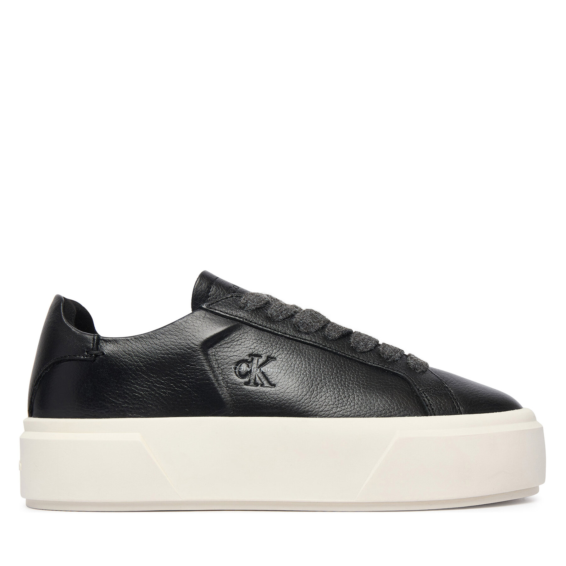 Сникърси Calvin Klein Flatform Laceup Lth Wl HW0HW03229 Черен