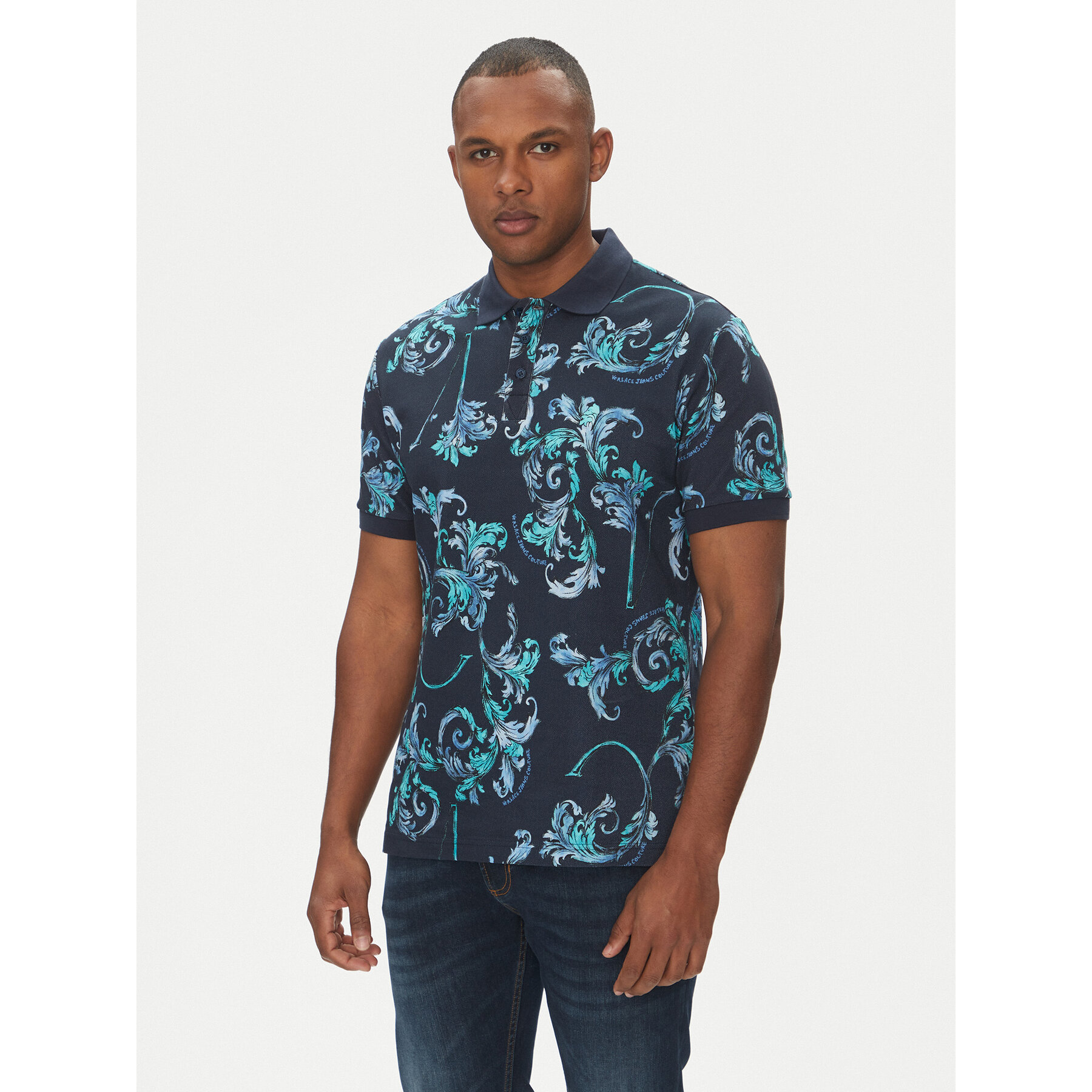 Versace Jeans Couture Polo 78GAG6S0 Blu scuro Regular Fit