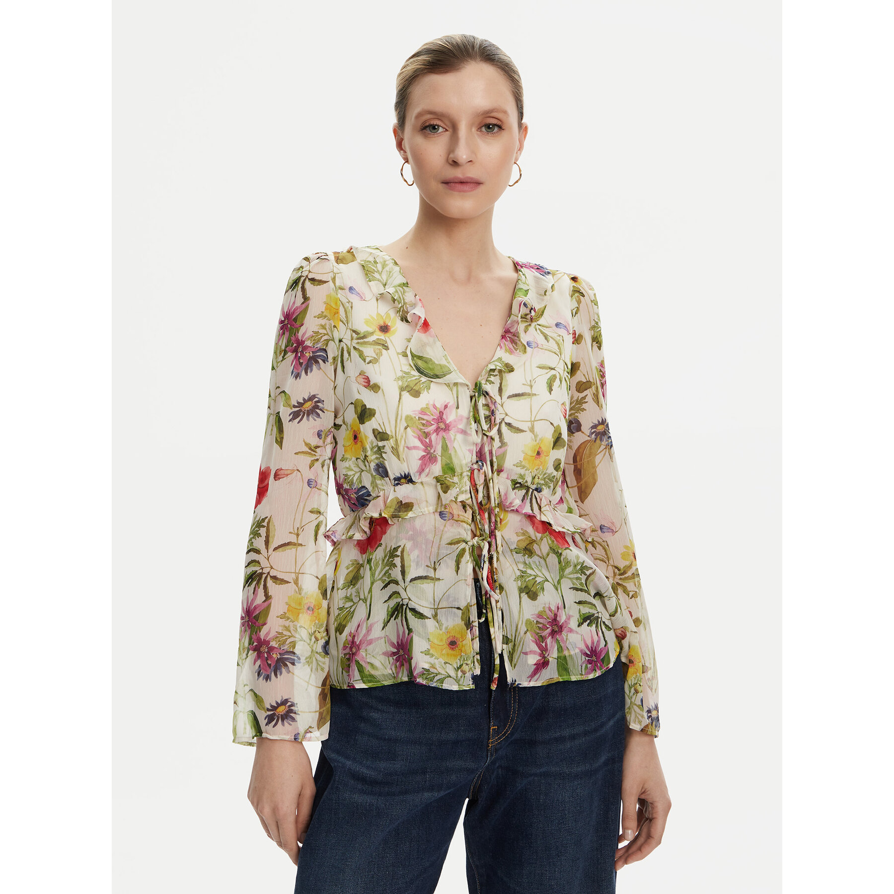 French Connection Bluse 72YOK Bunt Regular Fit
