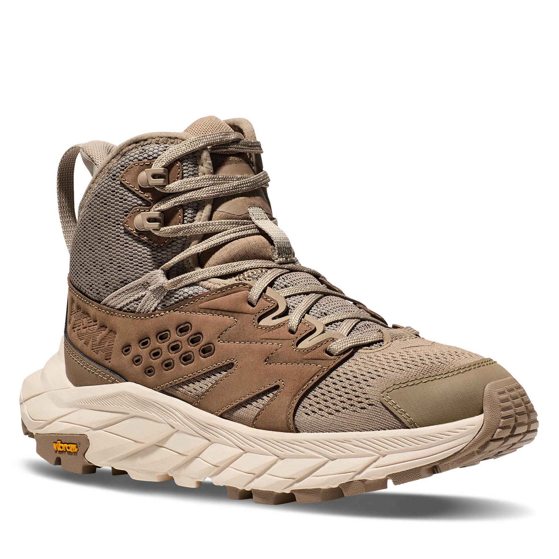 Damen Trekkingschuhe Hoka, Schuhgröße 36_23, Khakifarben, Anacapa Breeze Mid1134506