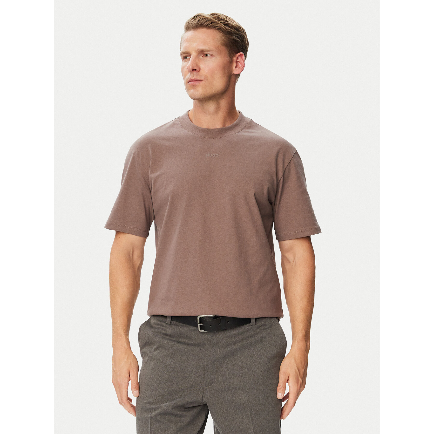 HUGO T-Shirt Dapolina 50488330 Braun Regular Fit