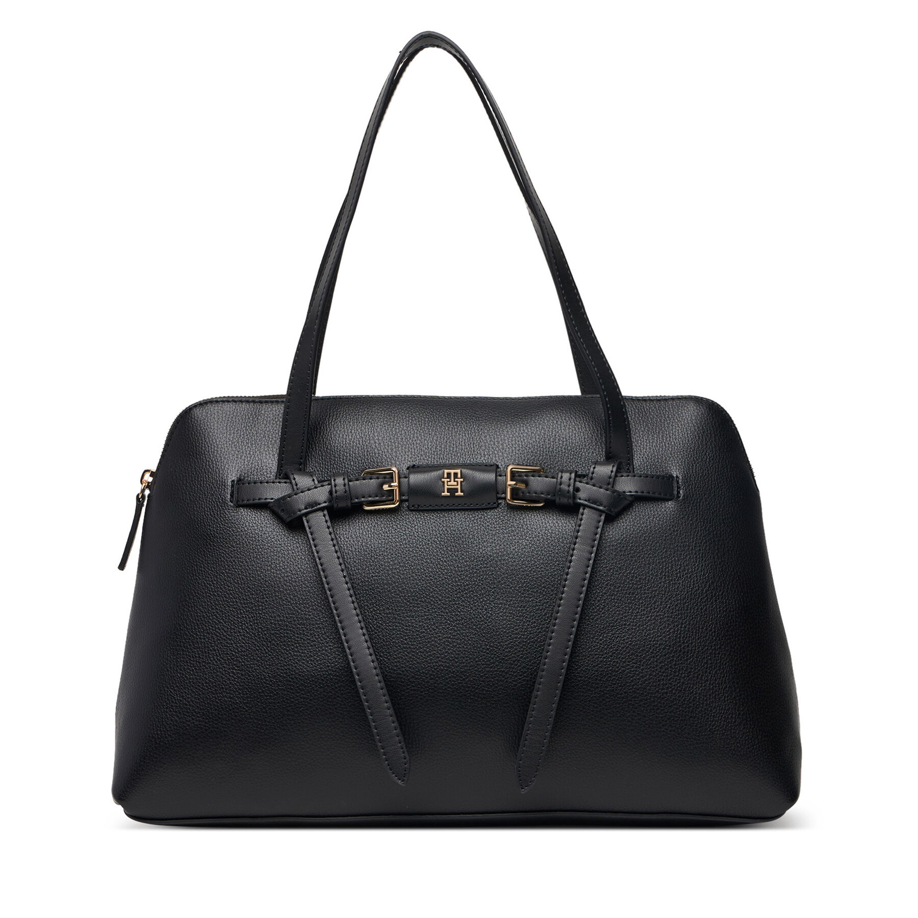 Torbica Tommy Hilfiger Th Buckle Tote AW0AW19032 Crna