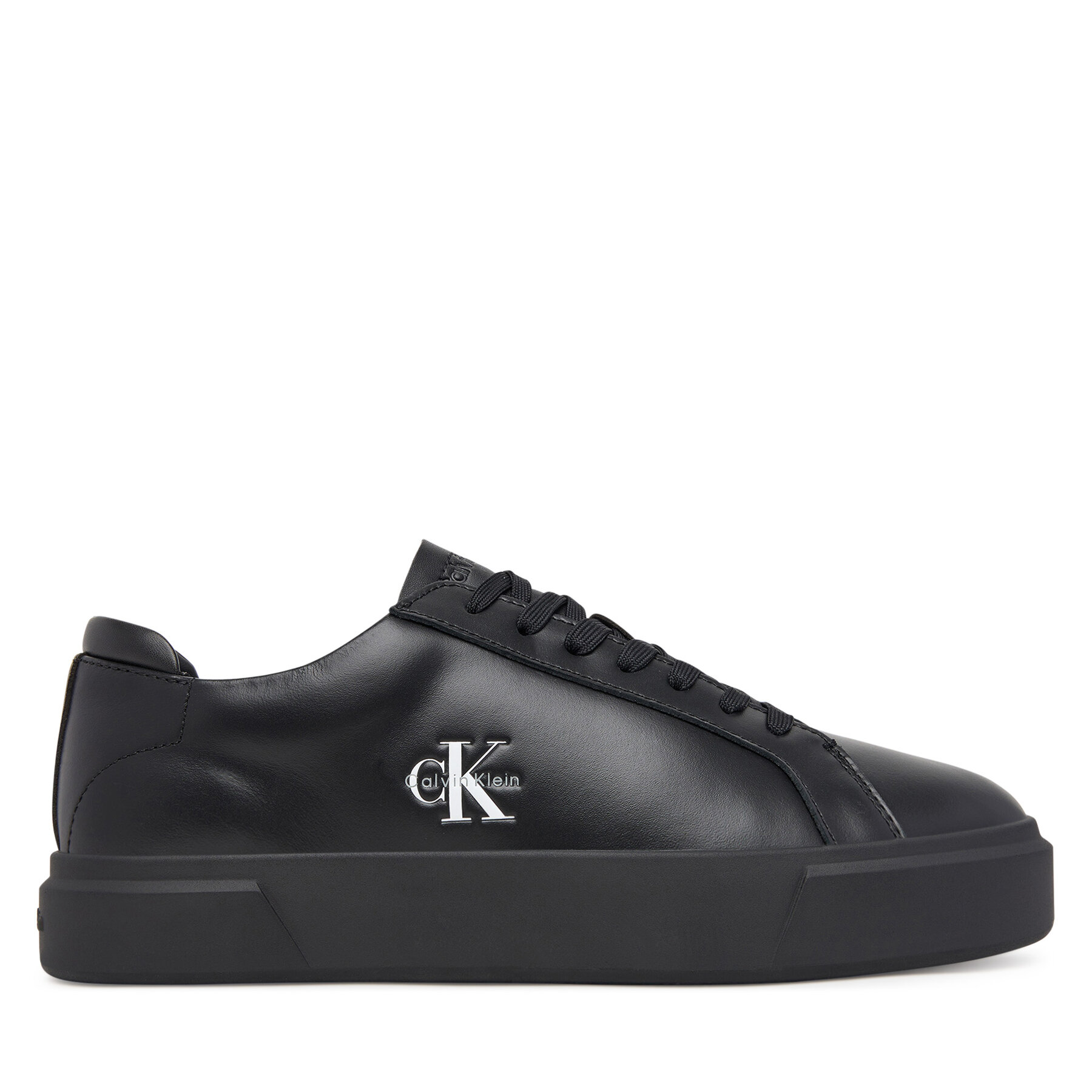 Snīkeri Calvin Klein Basket Cupsole Laceup Lth Ml YM0YM01460 Melns
