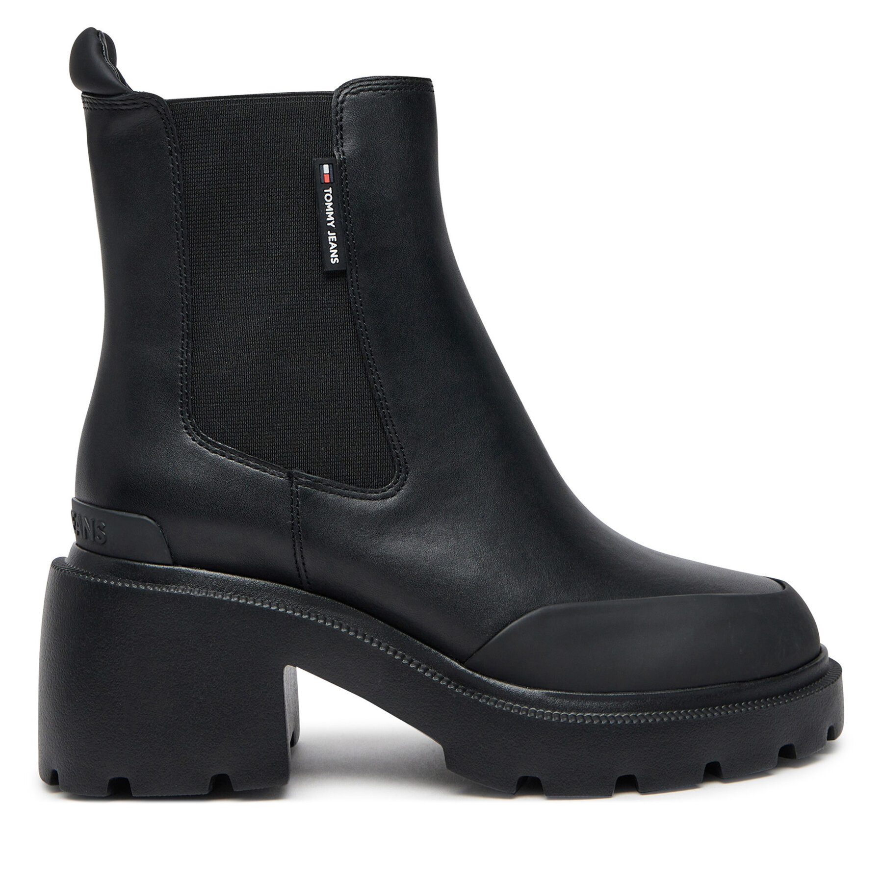 Polokozačky Tommy Jeans Tjw Mid Heel Chelsea Boot EN0EN02681 Černá