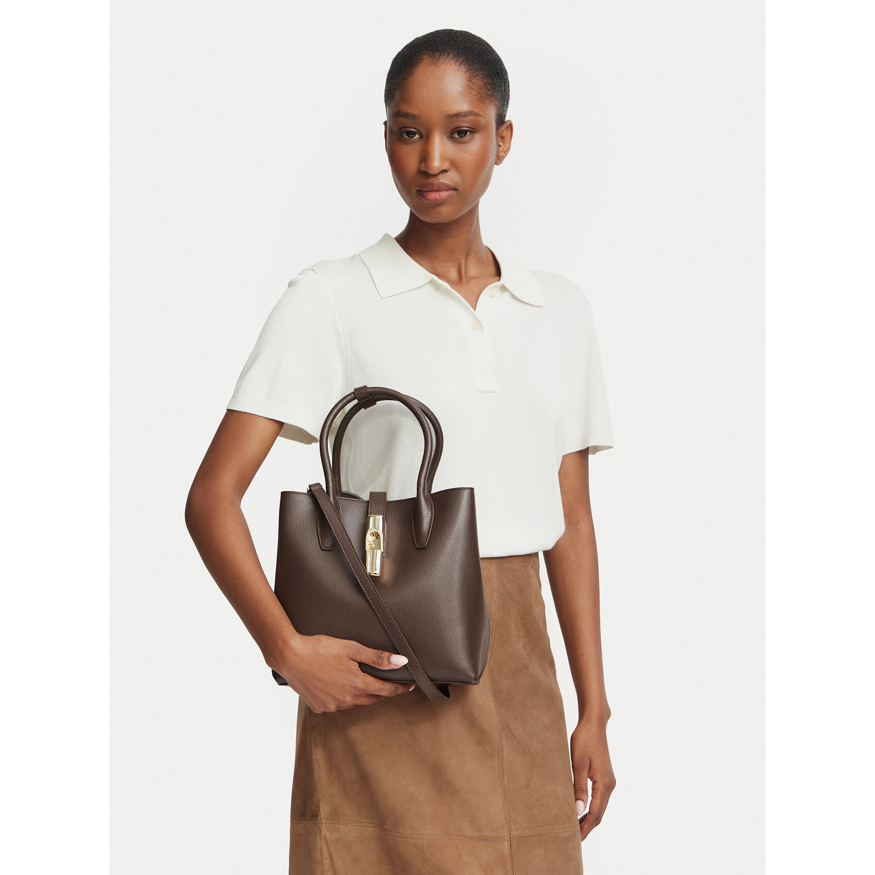 Kabelka Furla Goccia S WB01949 ARE000 4284S Tmavě hnědá