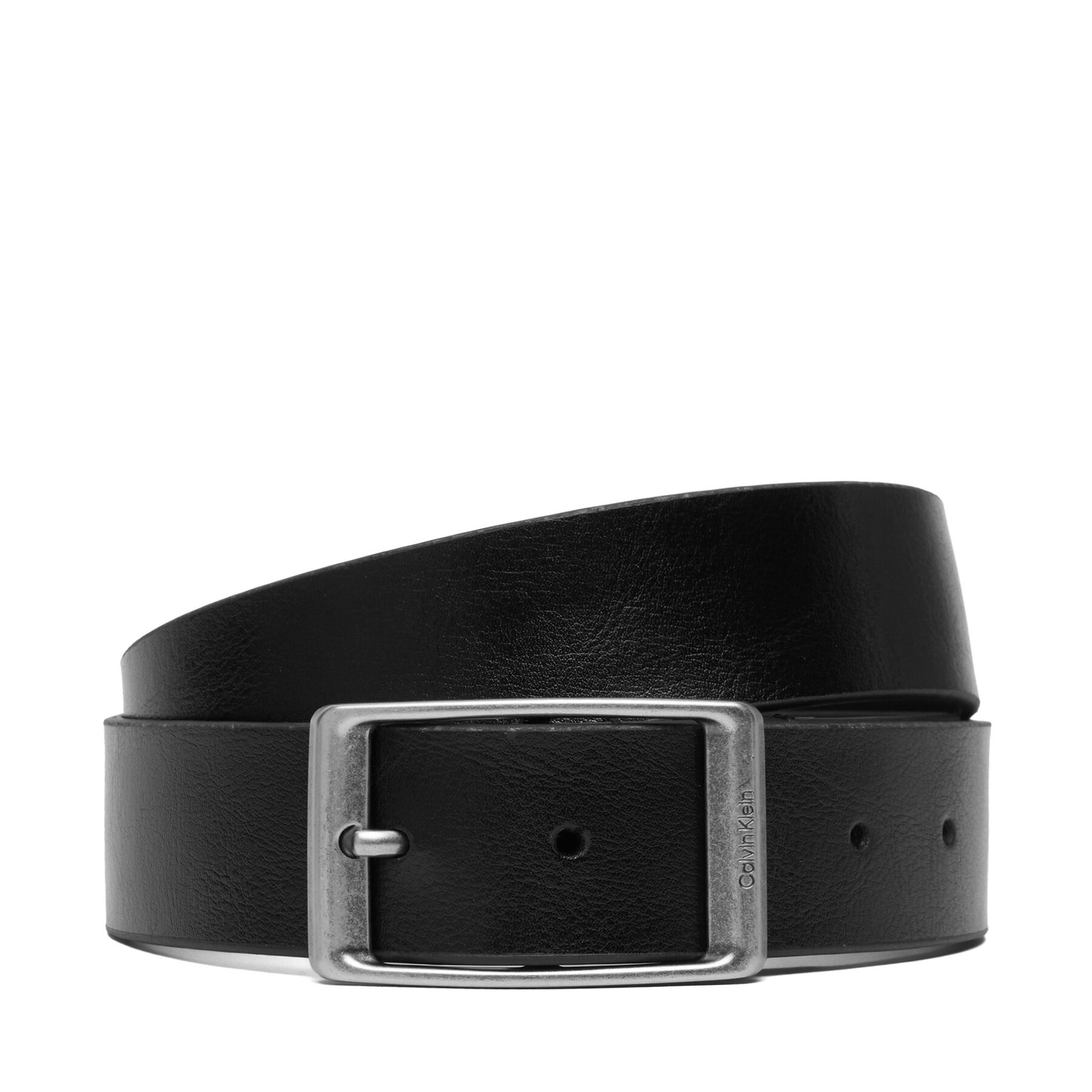 Opasok Calvin Klein Casual Round Buckle Tumbled 35Mm LV04D7123G Čierna