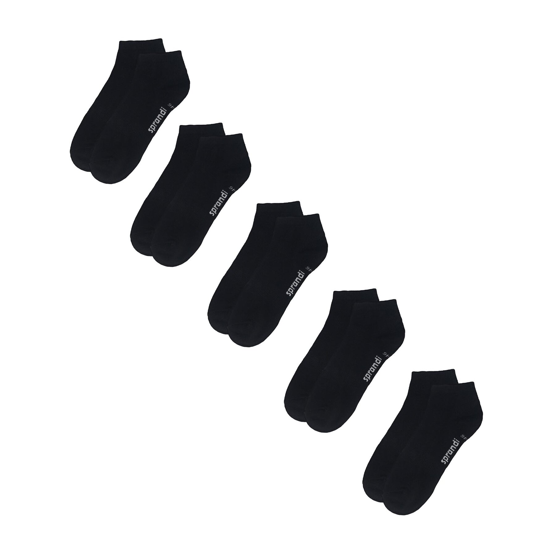 Set di 5 paia di calzini corti unisex Sprandi 0MB-001-AW23 (5-pack) Nero, Taglia 39_42, taglia : 39_42