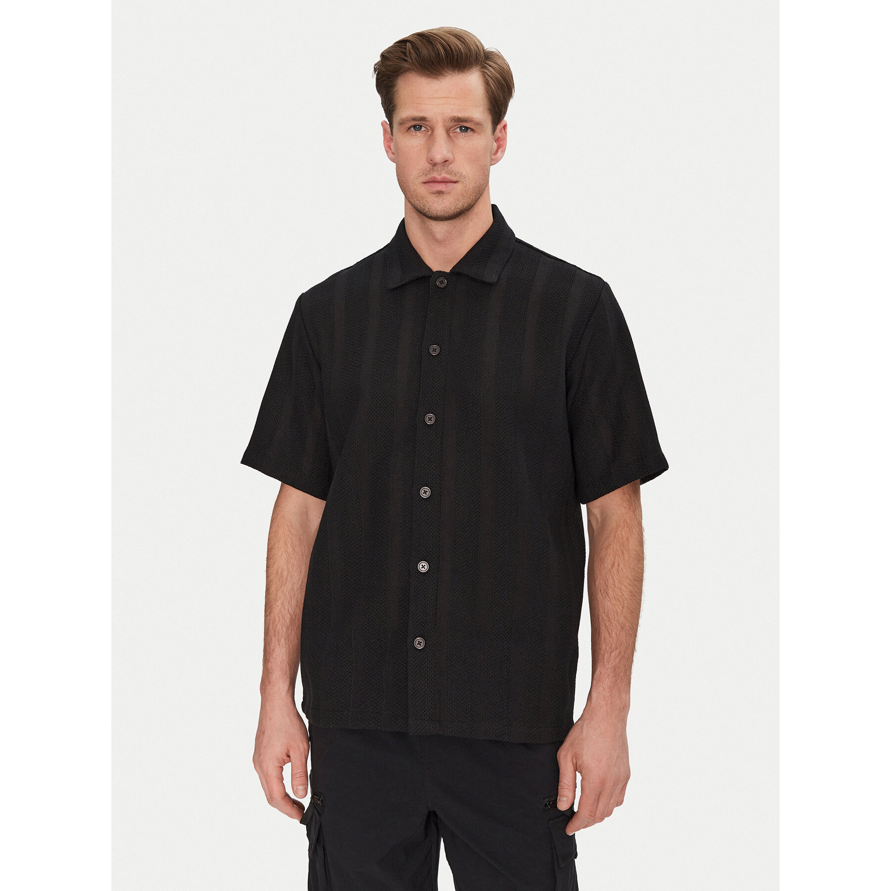 Resteröds Hemd Kirk 10251 7400 Schwarz Regular Fit