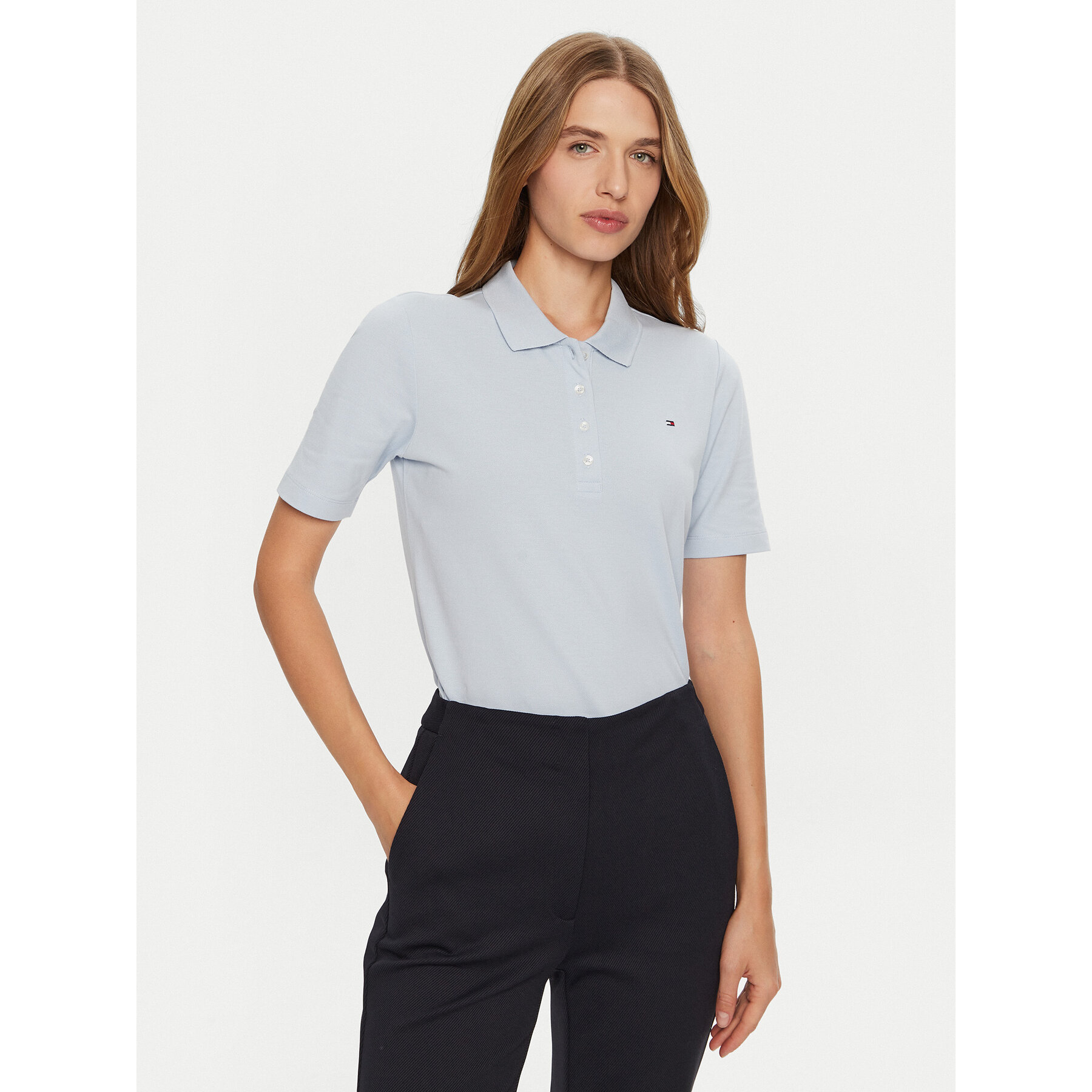 Tommy Hilfiger Polo marškinėliai 1985 WW0WW43224 Žydra Regular Fit