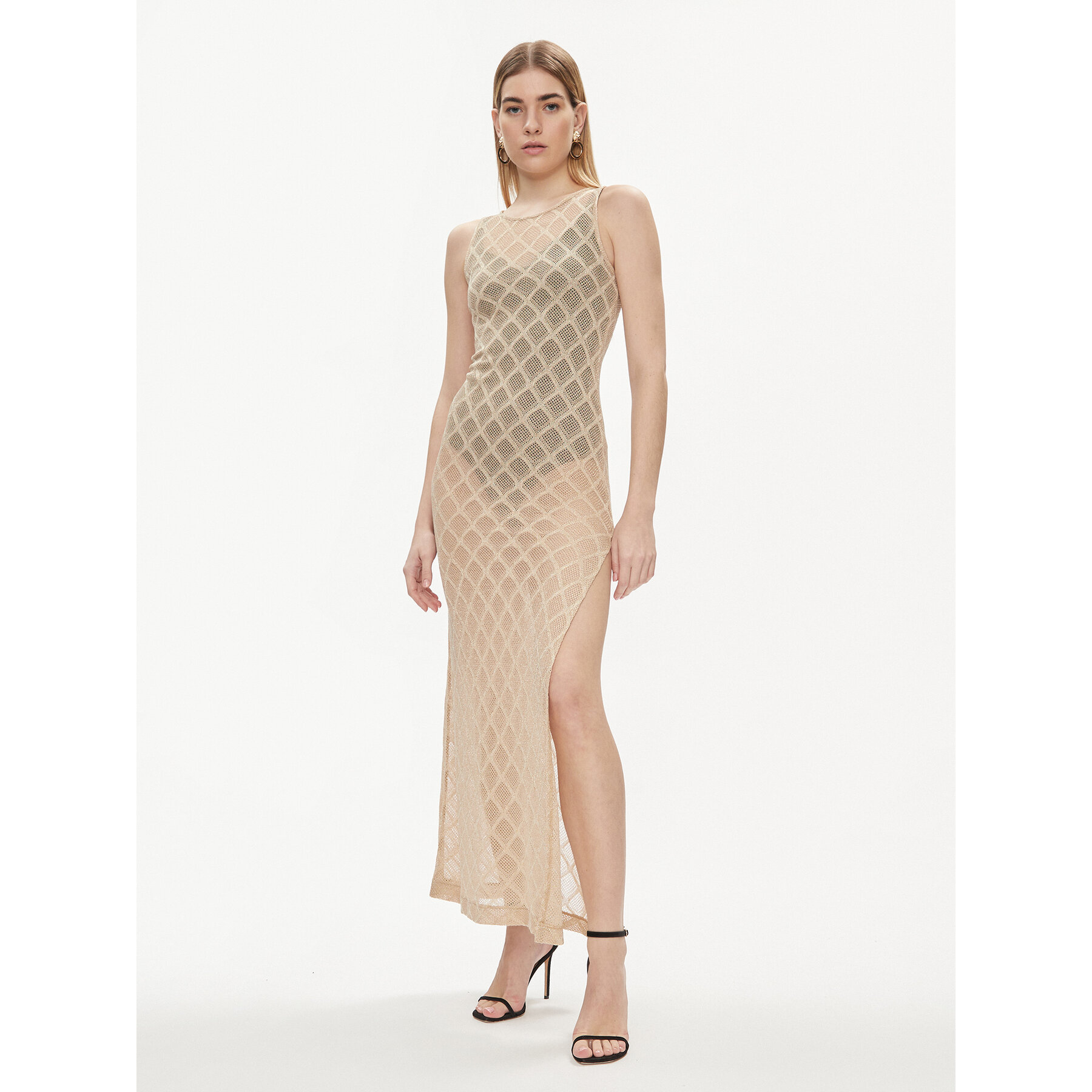 Liu Jo Sommerkleid VA4002 J4666 Goldfarben Slim Fit