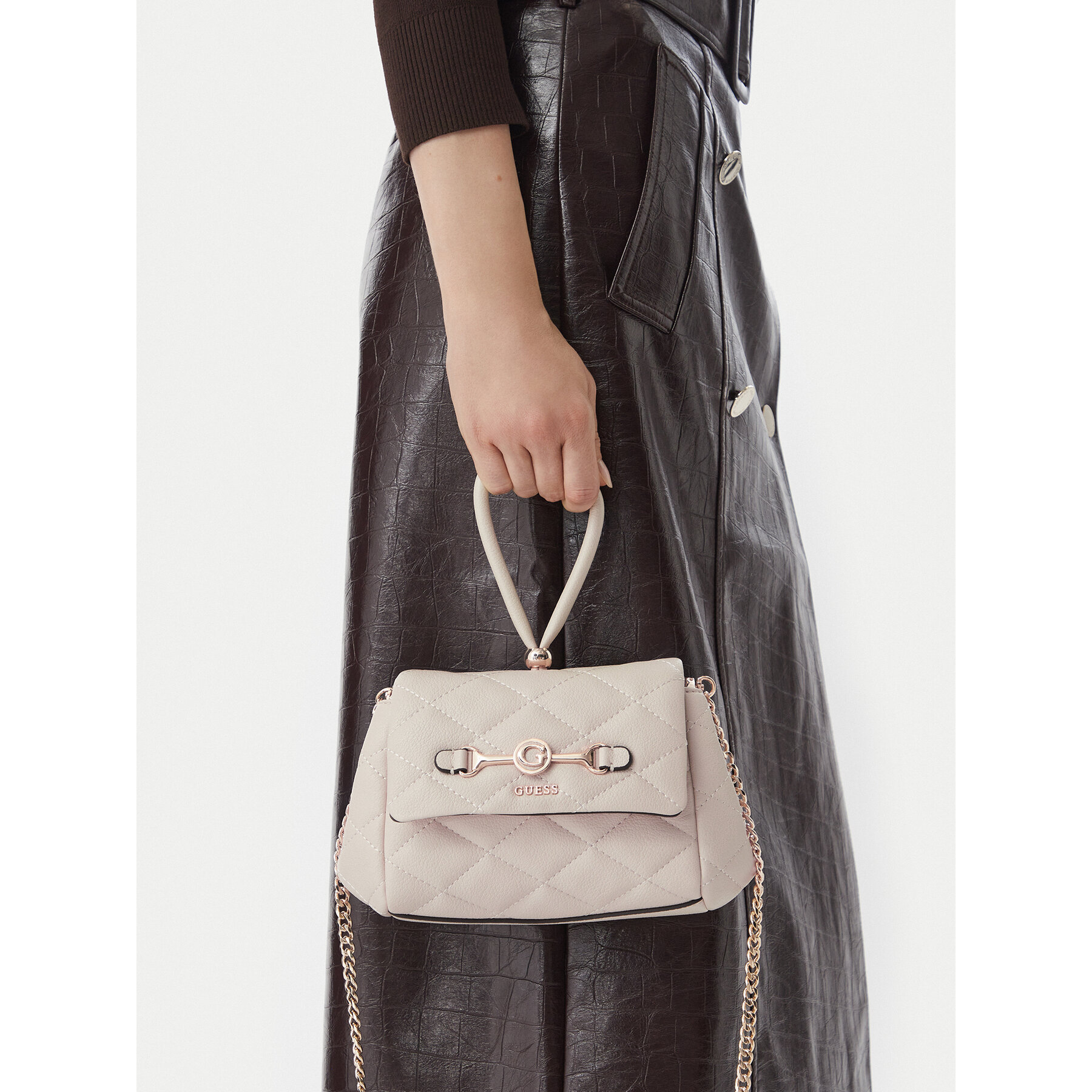 Geantă Guess Frances Mini HWQG22 41780 Crem