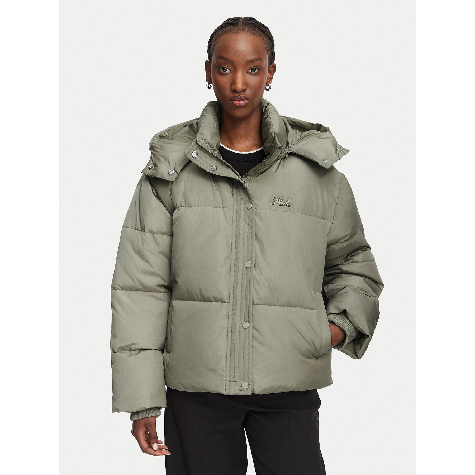 KARL LAGERFELD Daunenjacke Essential B3W15002 Grün Regular Fit