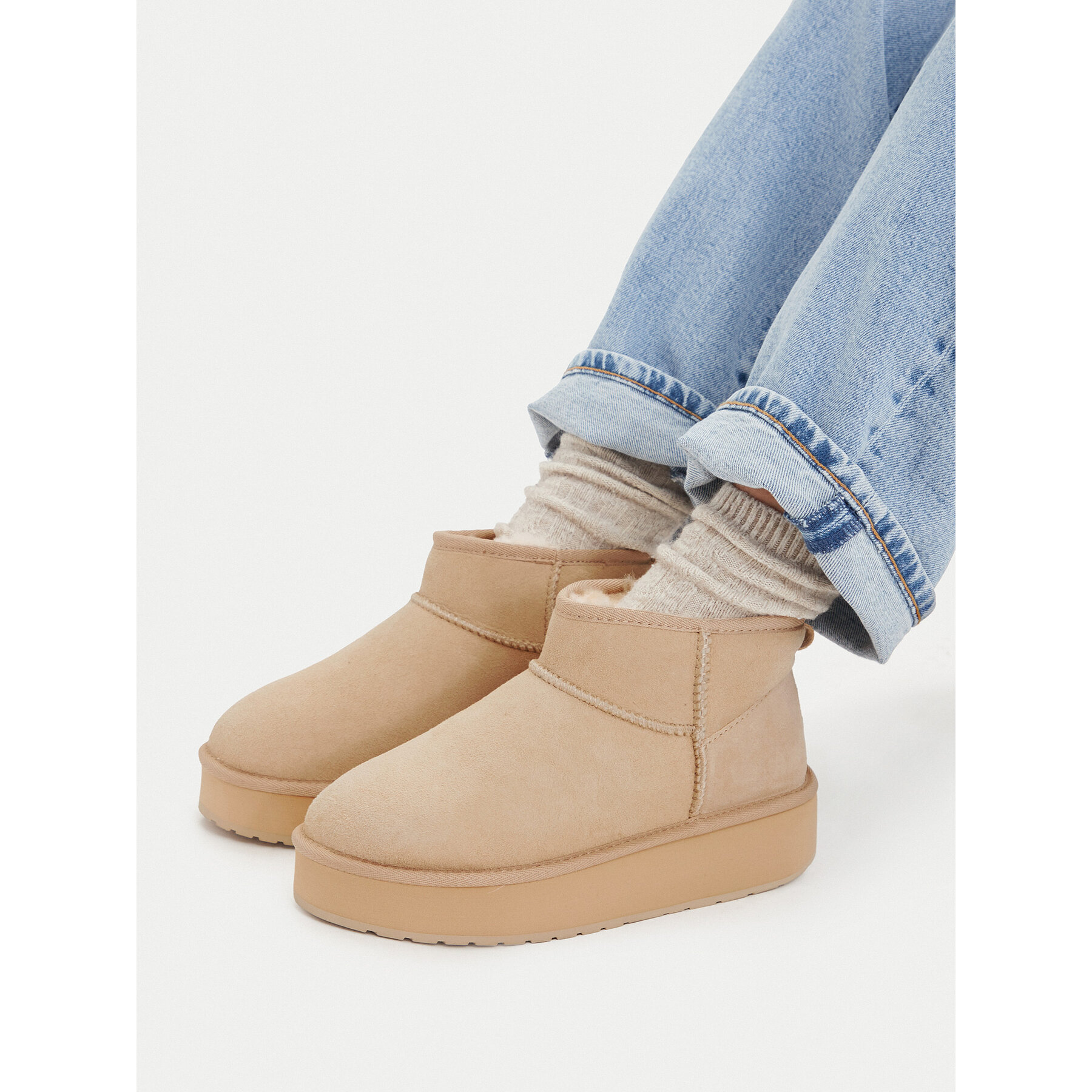 Čizme za snijeg EMU Australia Stinger Micro Flatform 2.0 W13296 Bež