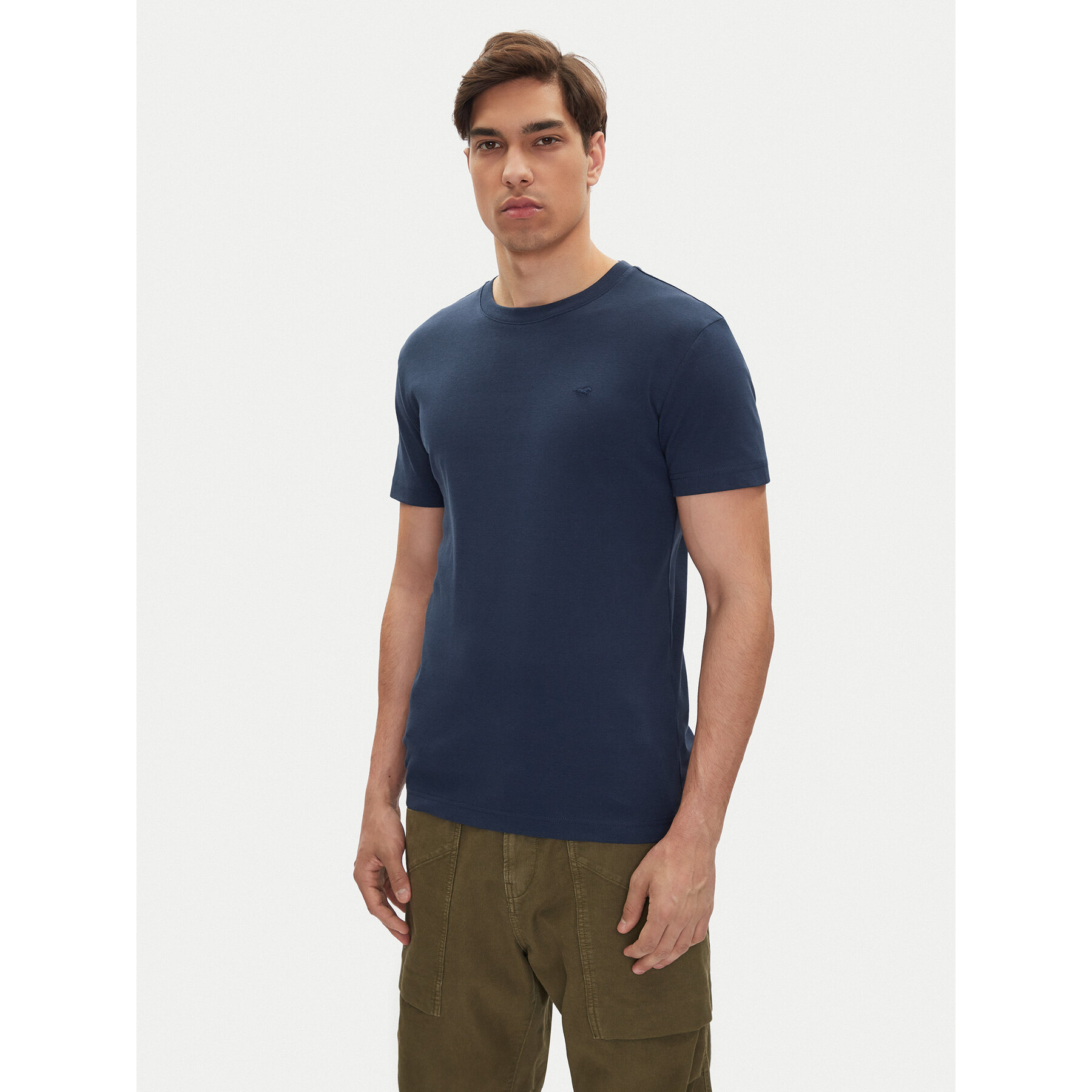 Mustang T-shirt Allen 1016486 Blu scuro Slim Fit