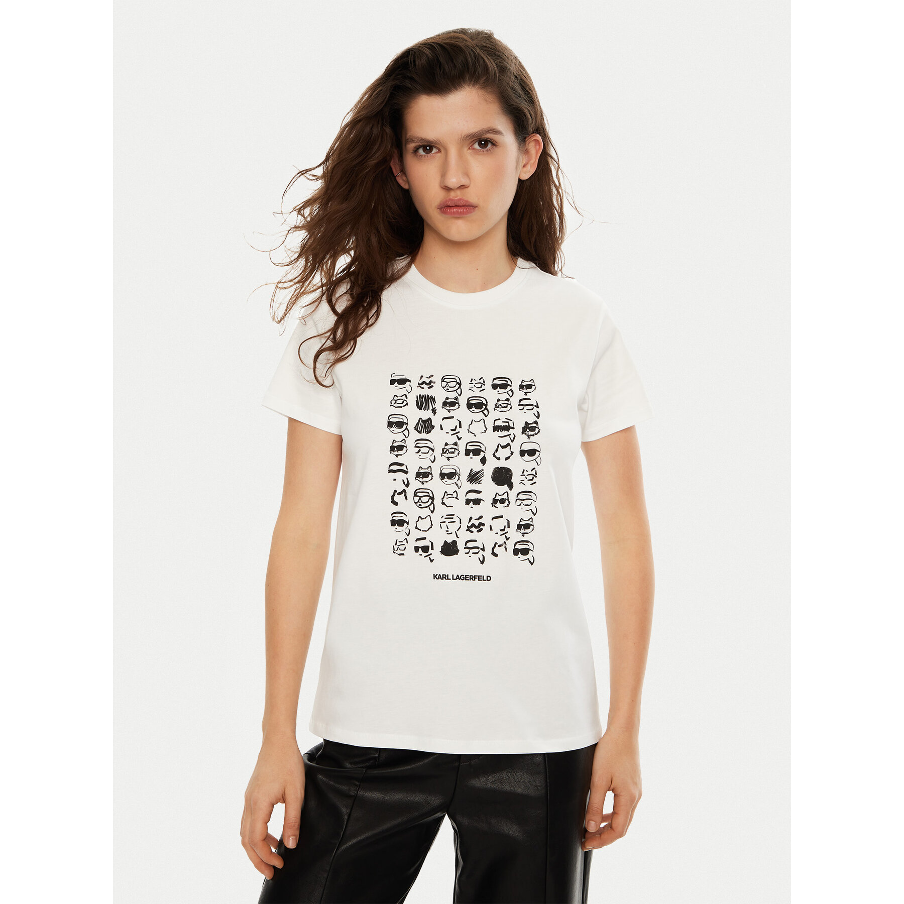 KARL LAGERFELD T-Shirt A1W17124 Weiß Regular Fit
