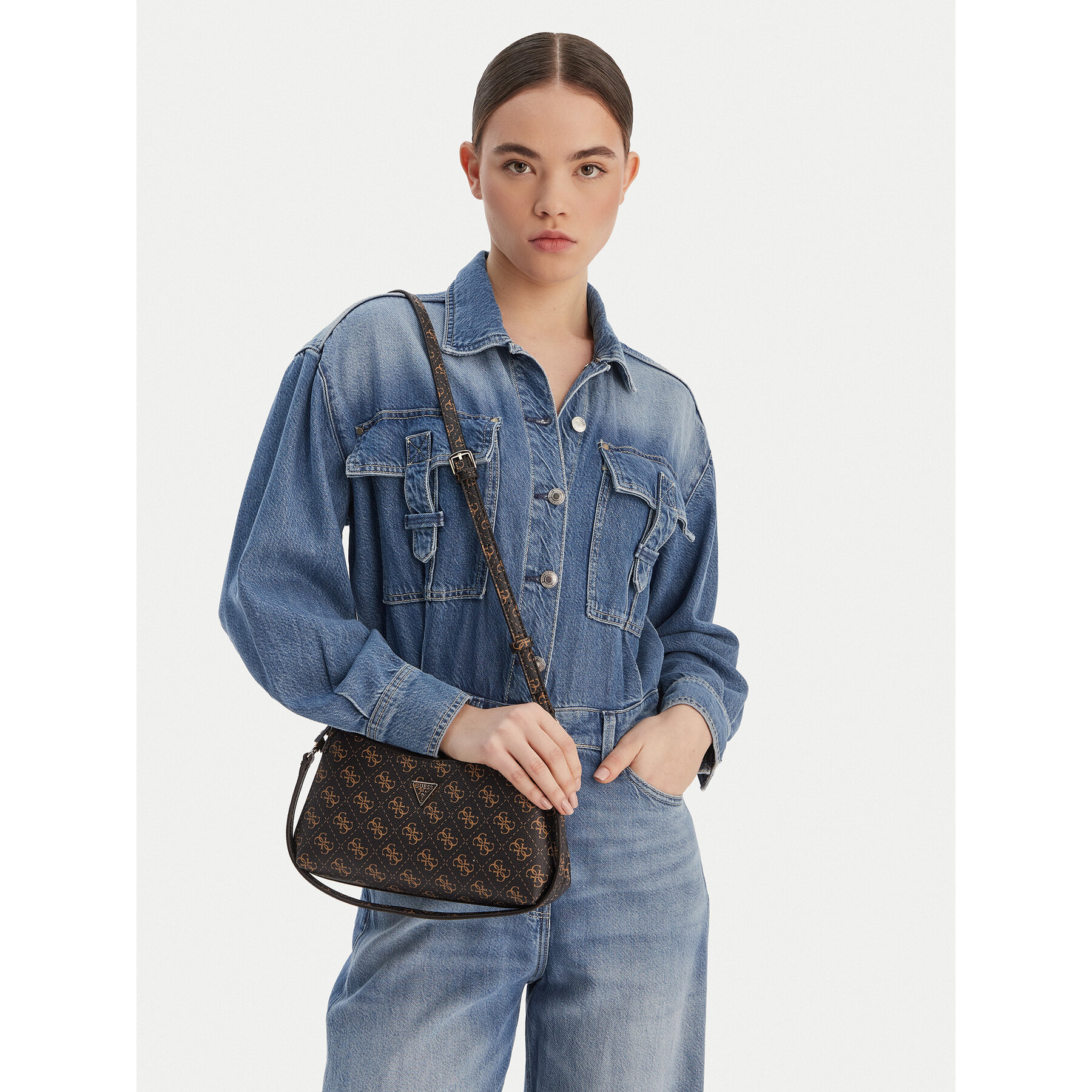 Geantă Guess Noelle II Mini HWQG96 72730 Maro