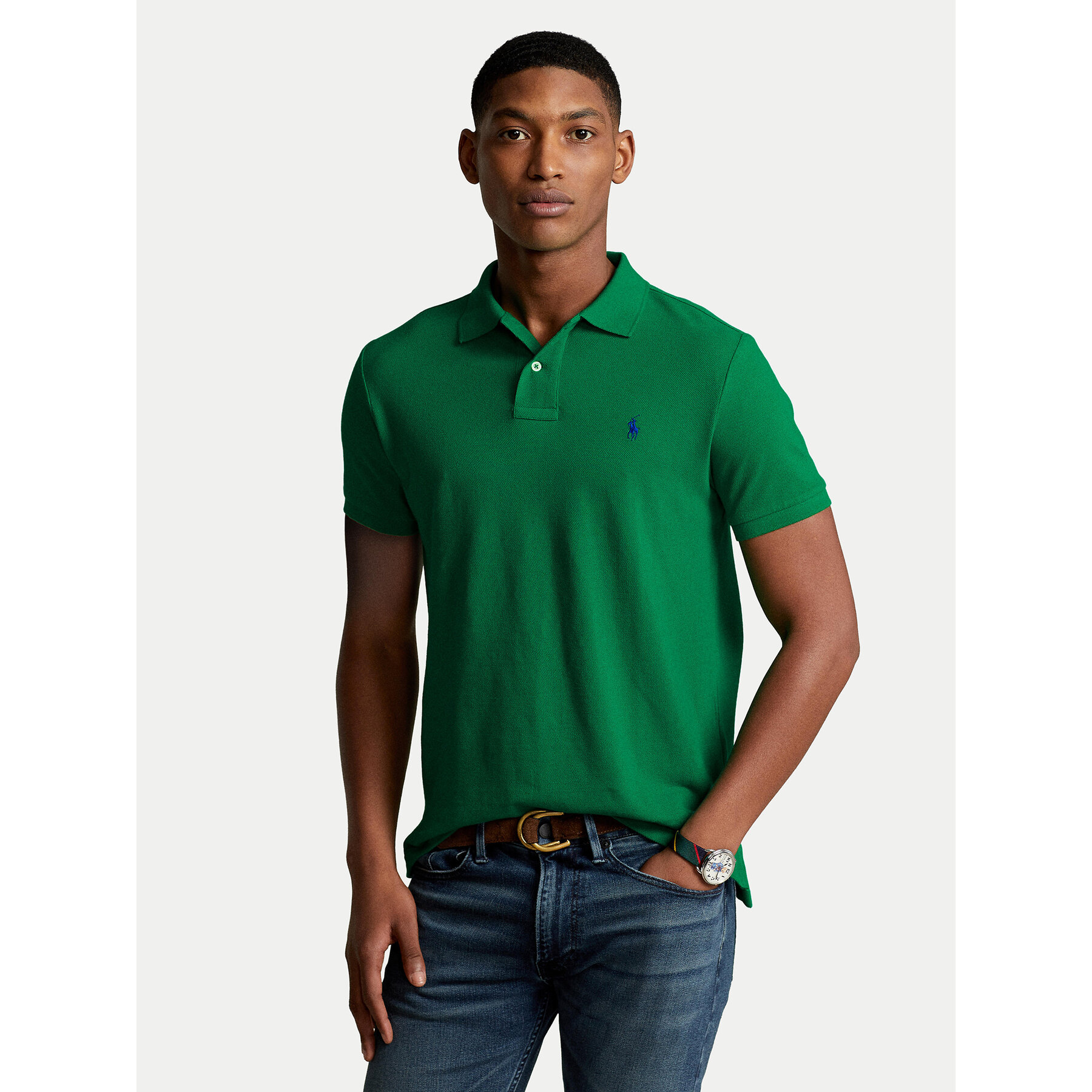 Polo Ralph Lauren Polo majica 710795080019 Zelena Slim Fit