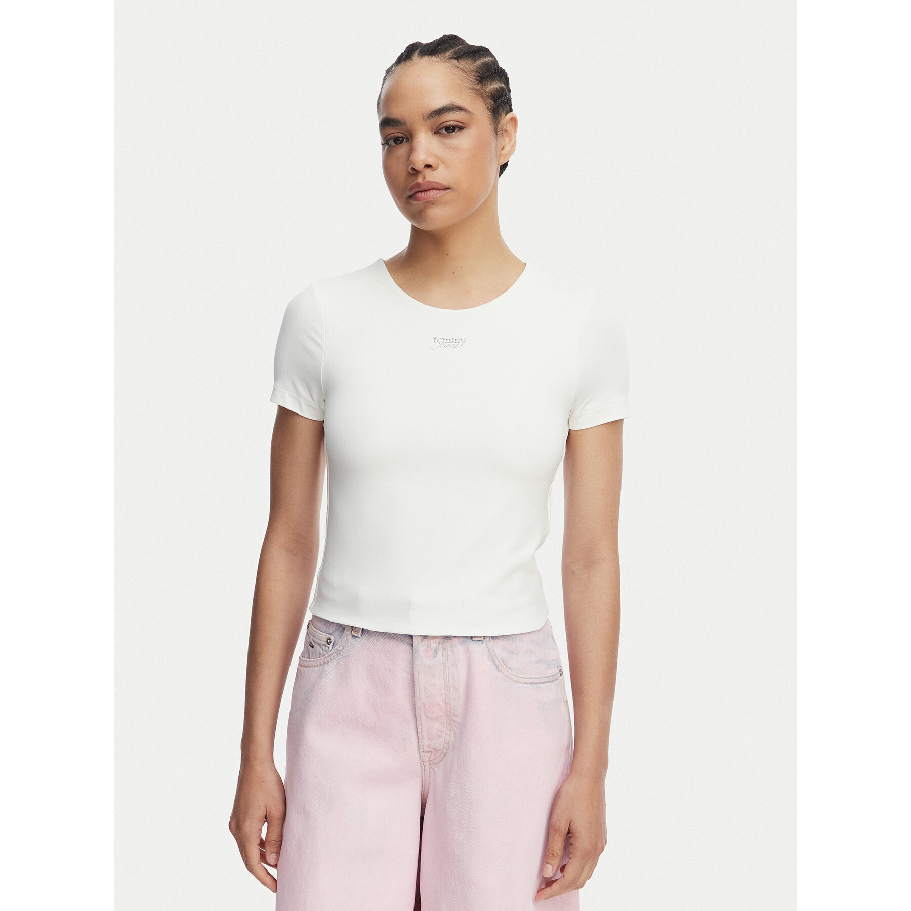 Tommy Jeans T-Shirt Athleisure Metal DW0DW22284 Weiß Slim Fit
