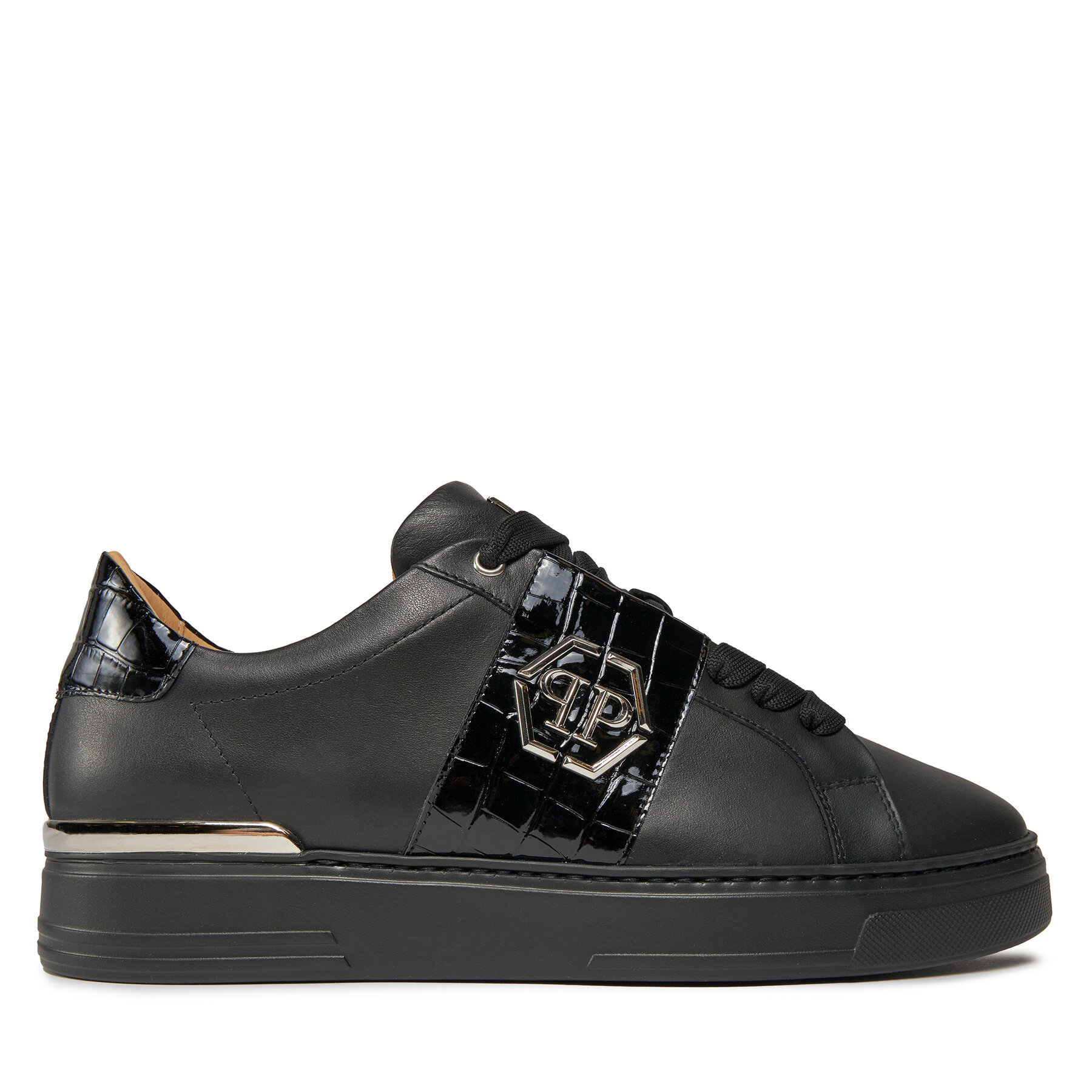 Tenisice PHILIPP PLEIN Leather Lo-Top Sneakers AACS USC0513 PLE010N Black 02