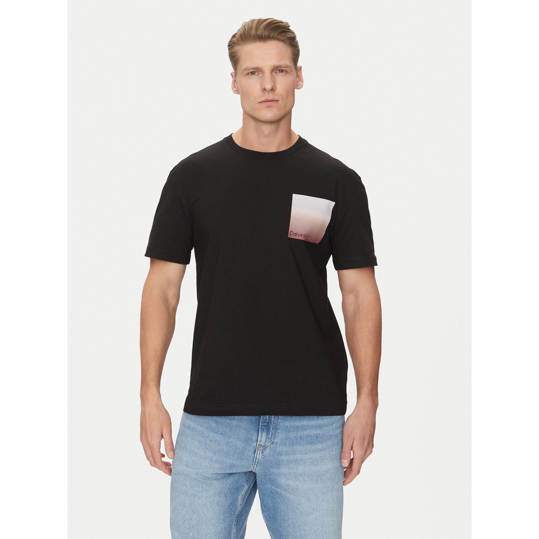 Calvin Klein Póló Ombre Bonded K10K114164 Fekete Regular Fit