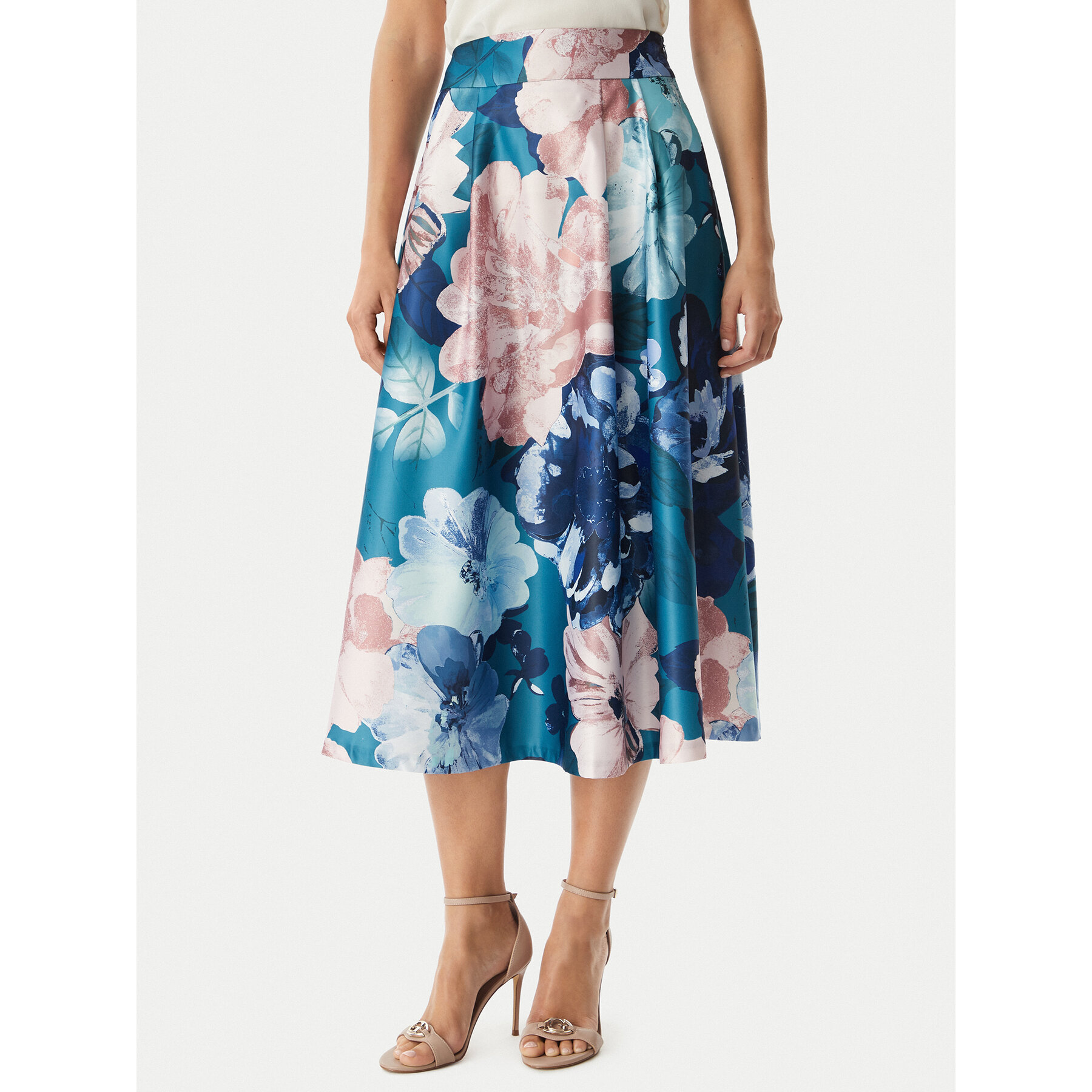 Rinascimento Trapezförmiger Rock CFC0128630003 Blau Regular Fit