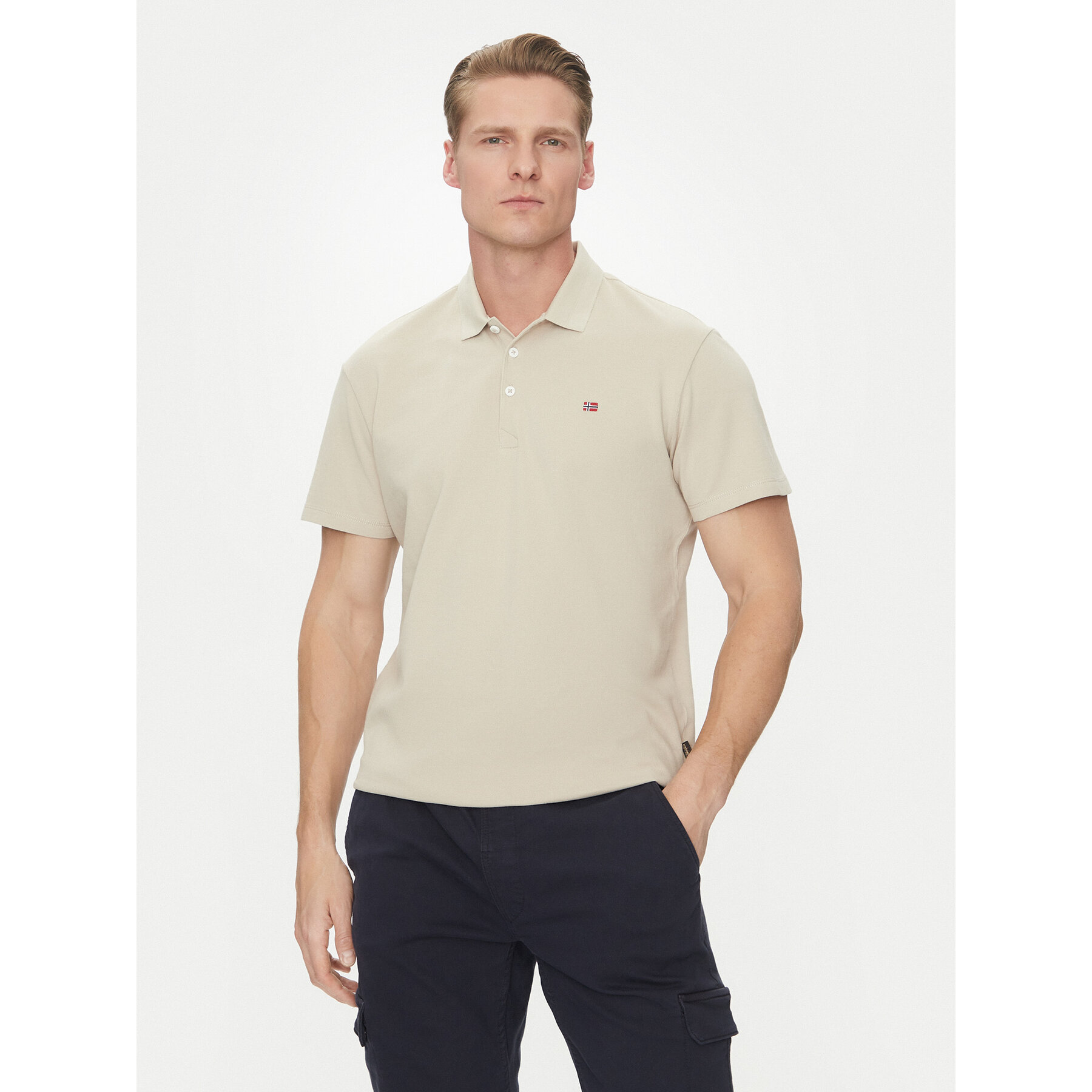 Napapijri Polo Ealis NP0A4H8B Beige Regular Fit