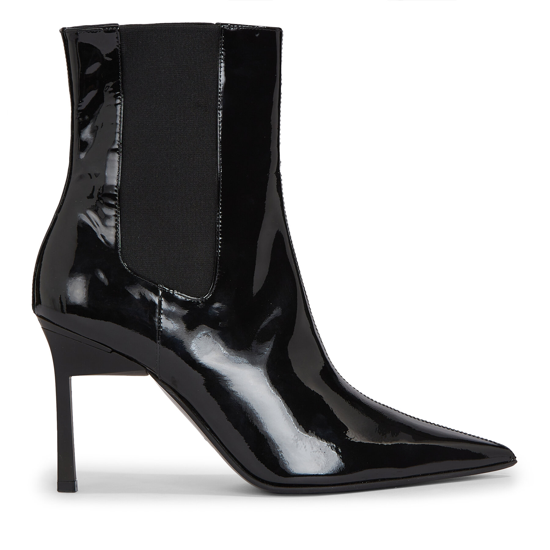 Členková obuv Calvin Klein Geo Stiletto Chelsea Boot 90-Pat HW0HW01809 Čierna