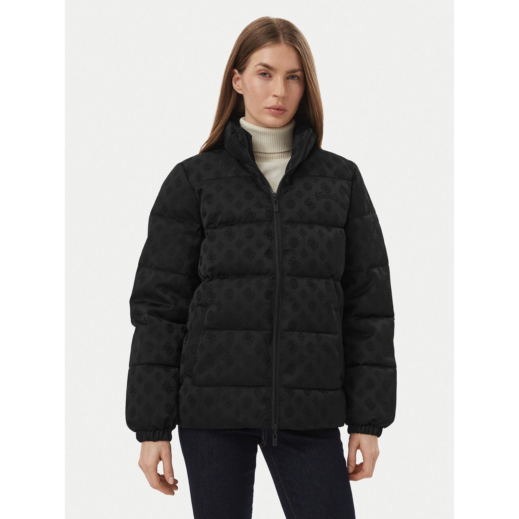 Guess Winterjacke V6BL06 W4302 Schwarz Regular Fit